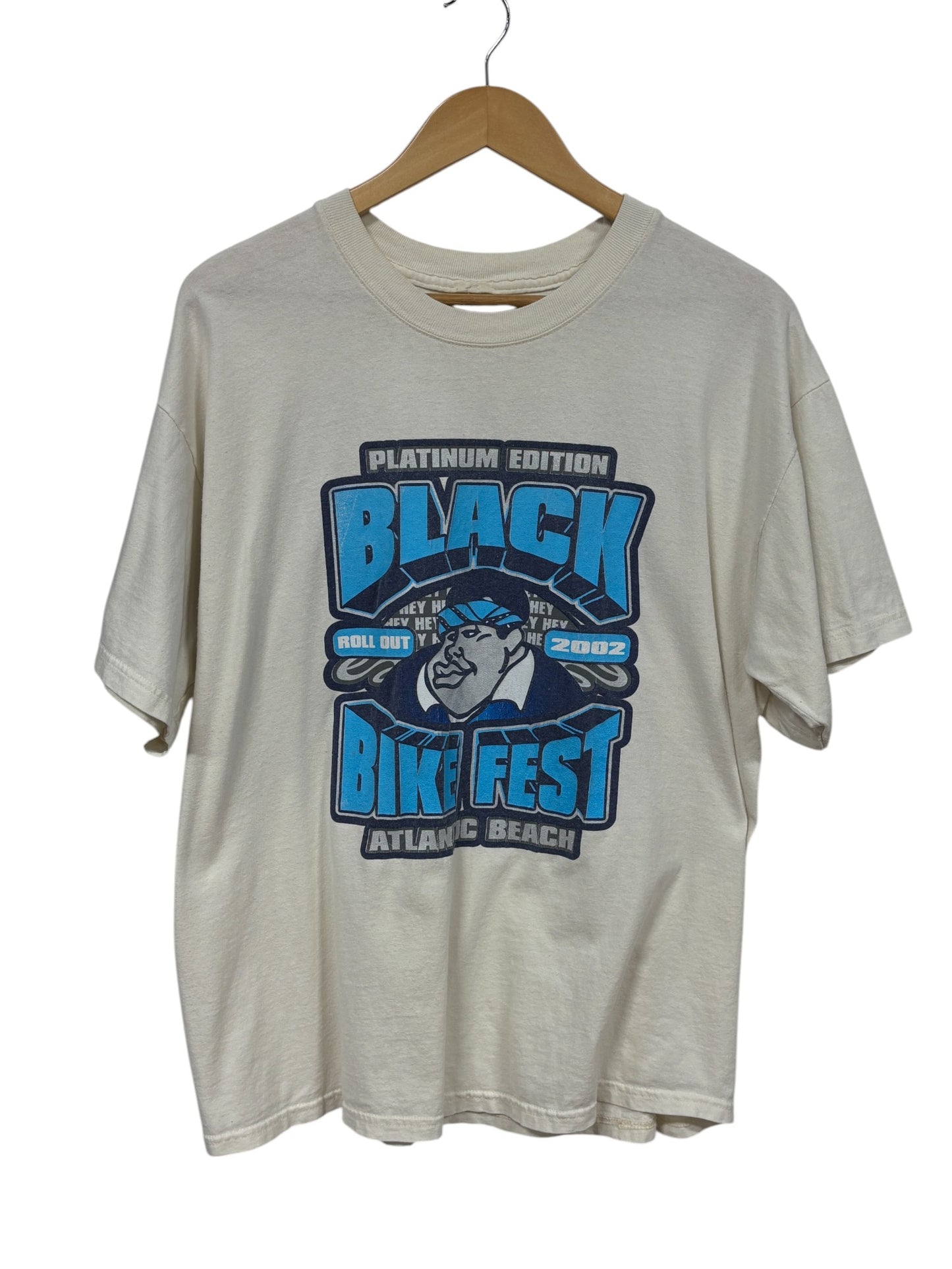 Vintage 2002 Black Bike Fest Atlantic Beach Biker Graphic Tee Size Large