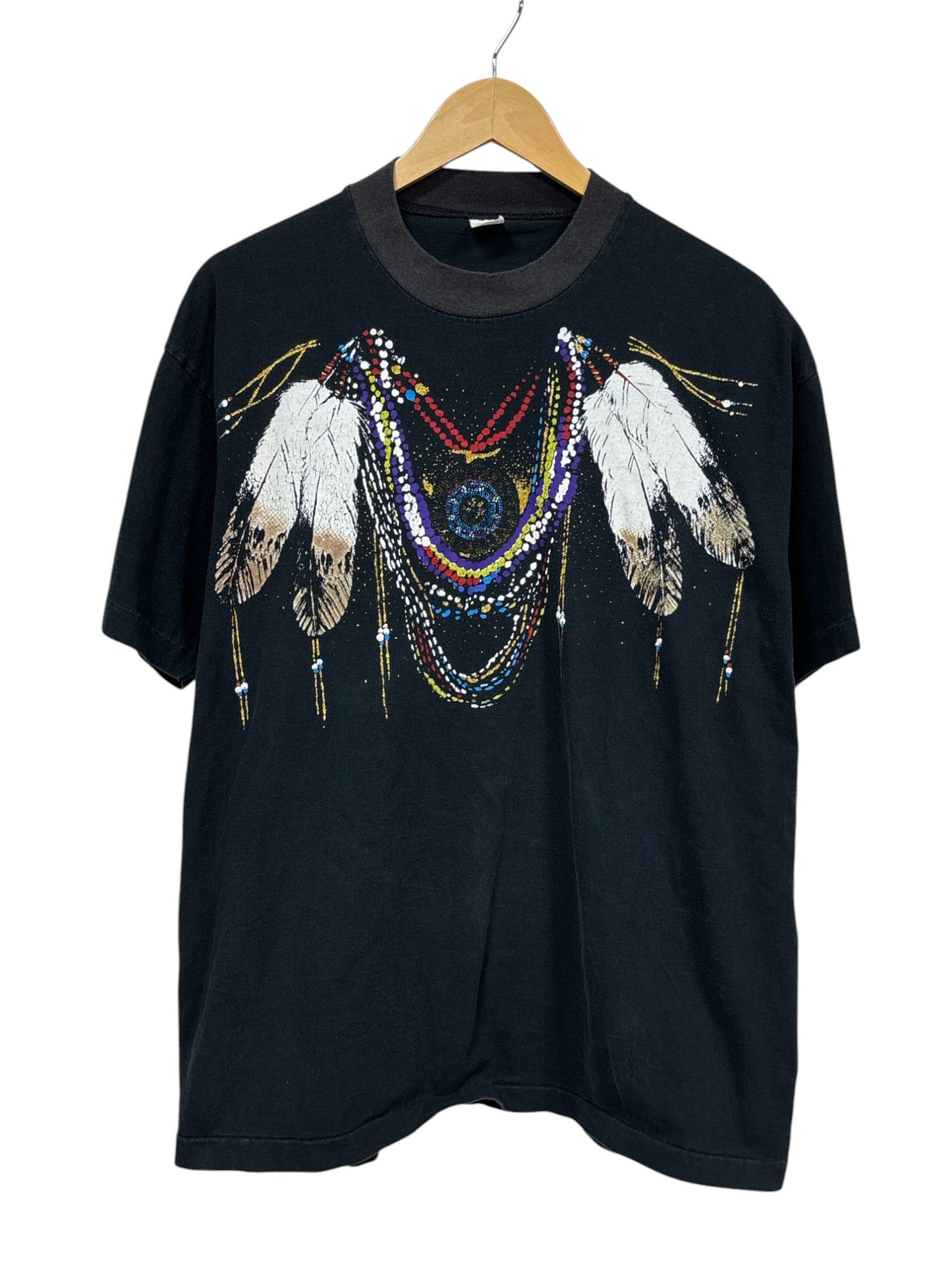 Vintage 90's Native American Feathers Graphic Tee Size XL