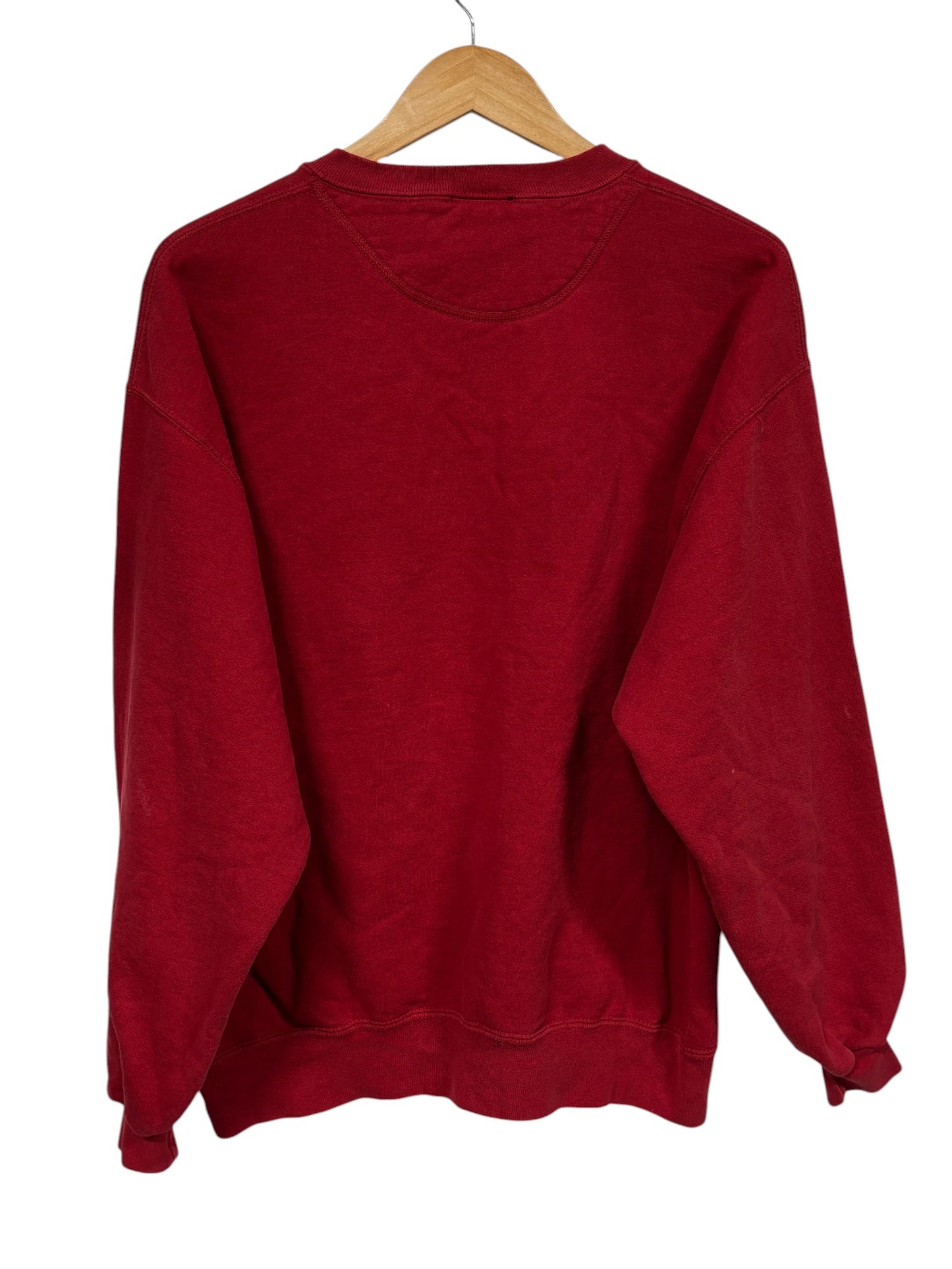Vintage 90's Tommy Hilfiger Embroidered Red Crewneck Sweater Size Large
