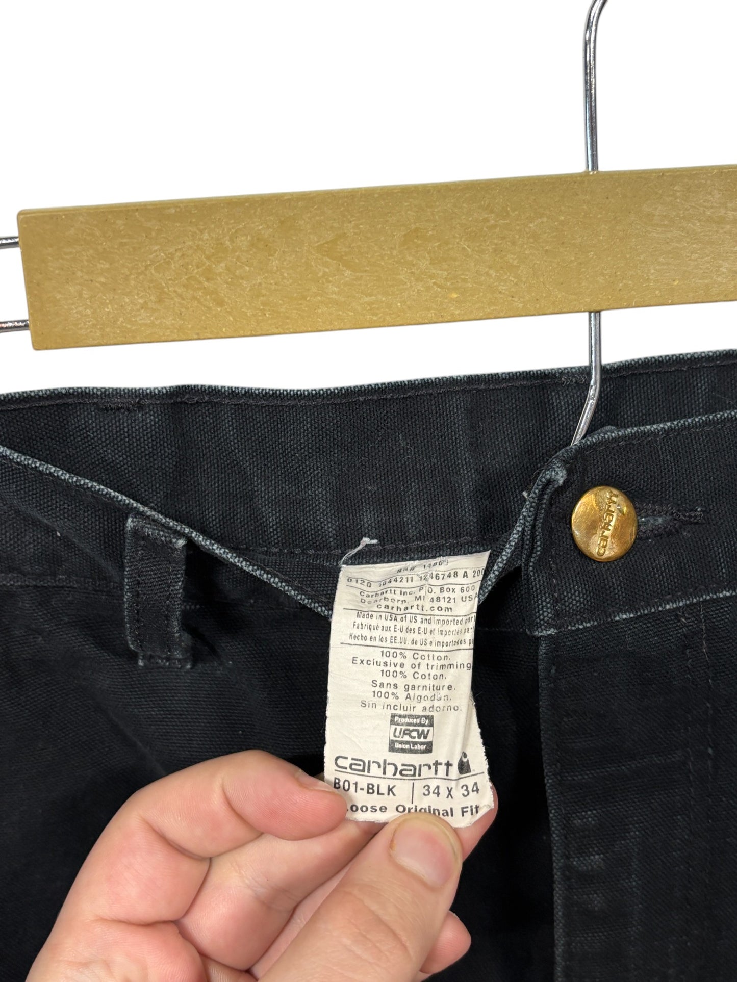 Vintage Carhartt Black Double Knee Carpenter Pants Size 32x33
