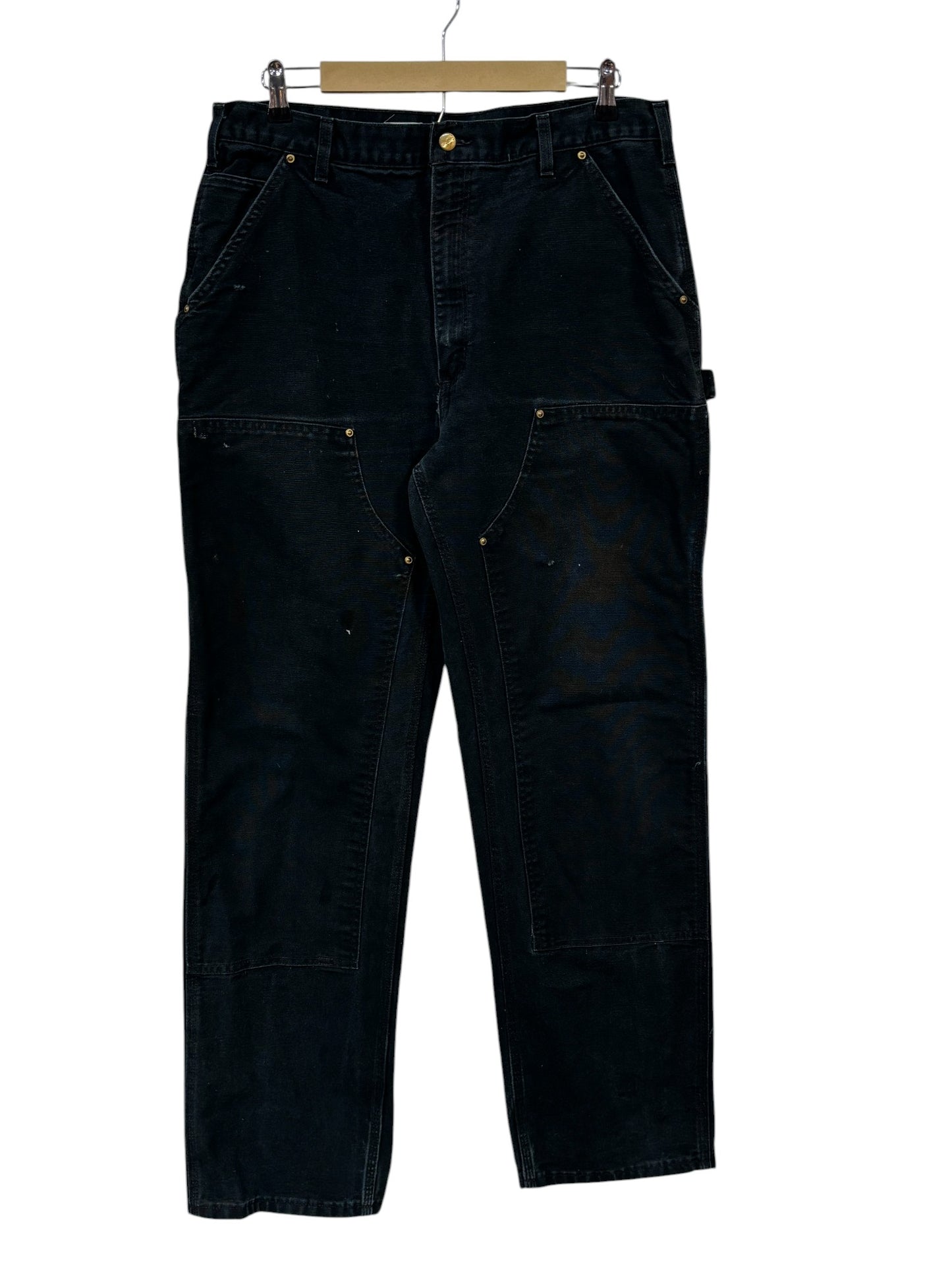 Vintage Carhartt Black Double Knee Carpenter Pants Size 35x33