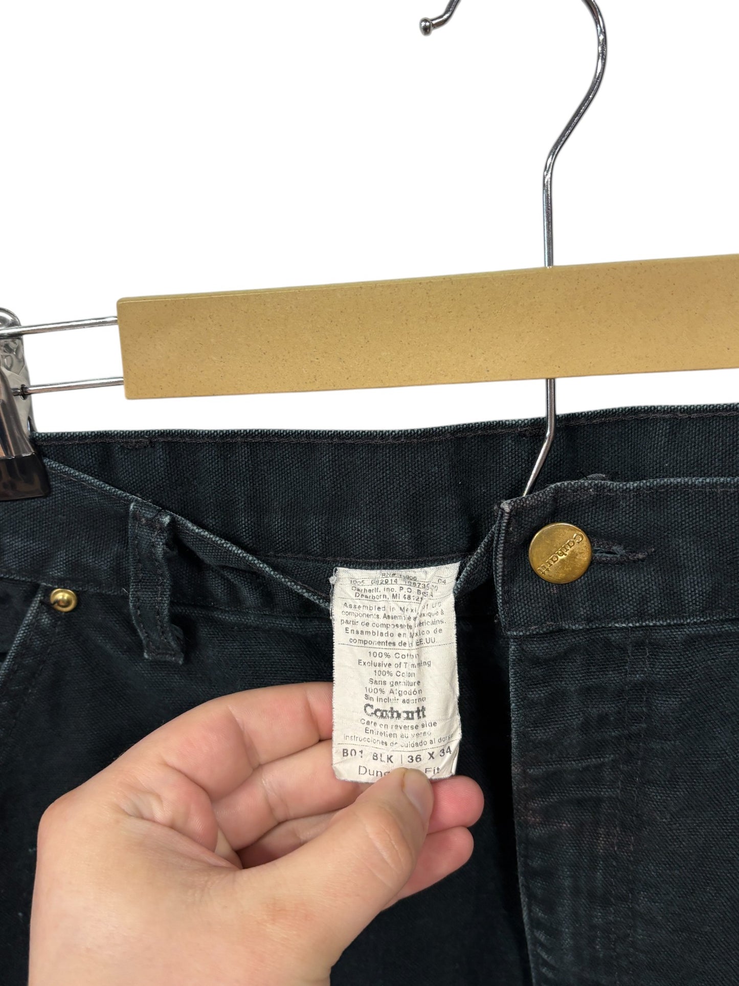 Vintage Carhartt Black Double Knee Carpenter Pants Size 35x33