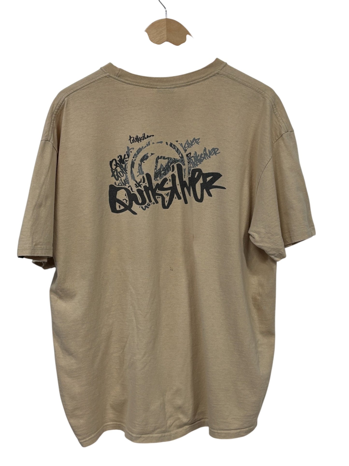 Vintage Y2K Quiksilver Classic Logo Graphic Tee Size XL