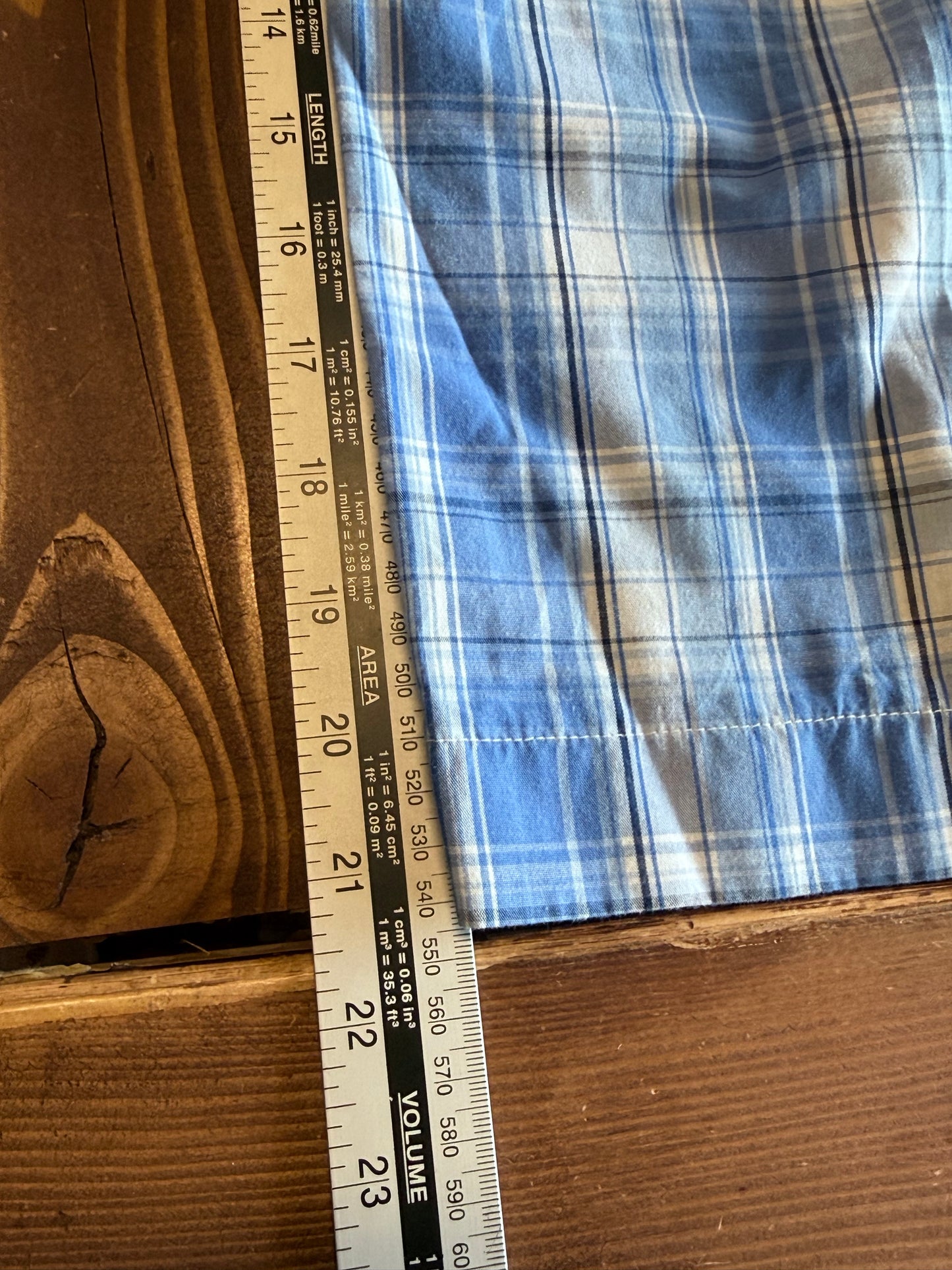 Vintage 90's Blue Plaid Checkered Trouser Pants Size 34x22
