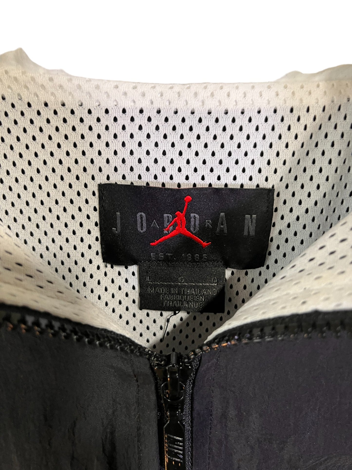 Vintage Jordan Brand Black White Full Zip Windbreaker Jacket Size Large