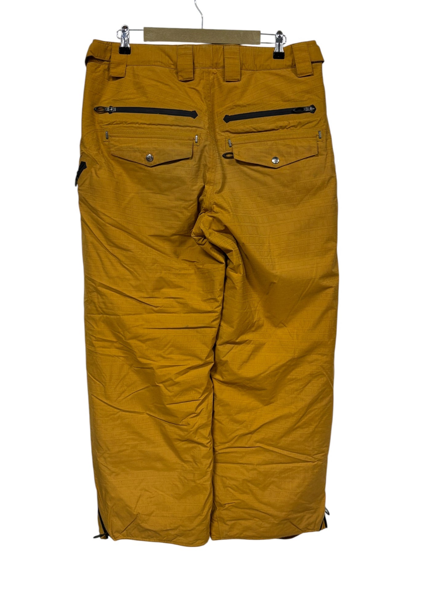 Vintage Y2K Oakley Thinsulate Adjustable Loose Fit Yellow Snow Pants Size Large