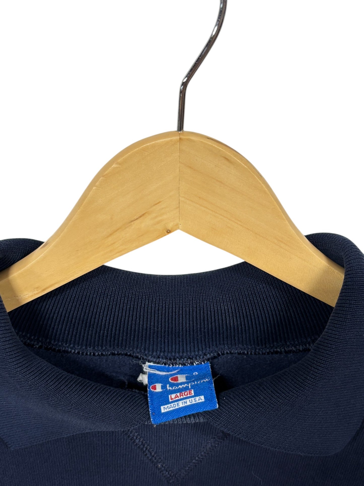 Vintage 90's Champion Made in USA Collared Navy Blue Sweater Size Large