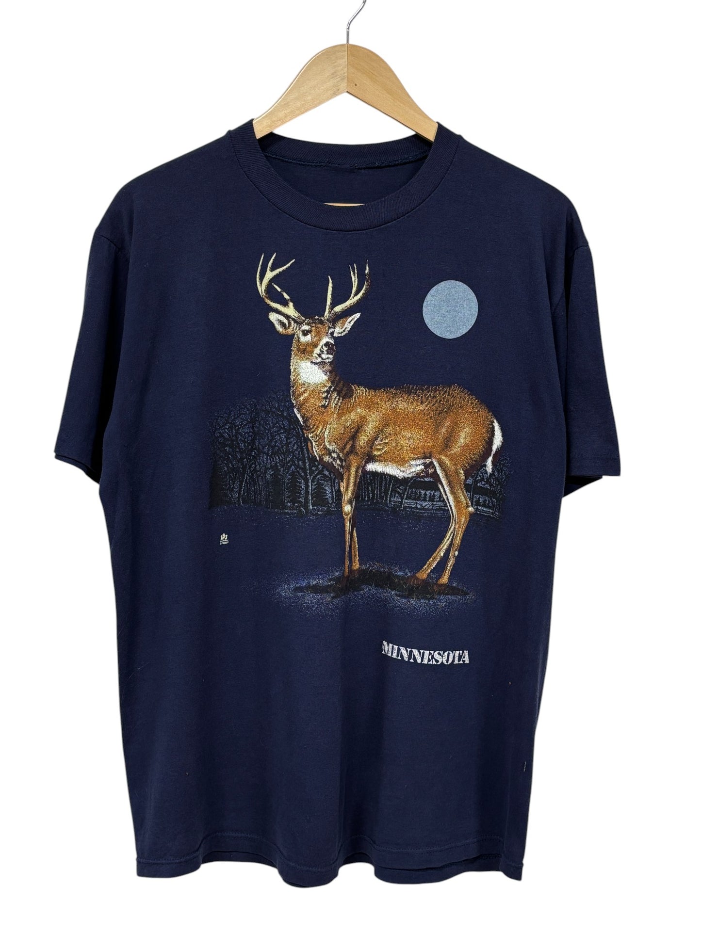 Vintage 1987 Minnesota Deer Nature Graphic Tee Size Medium