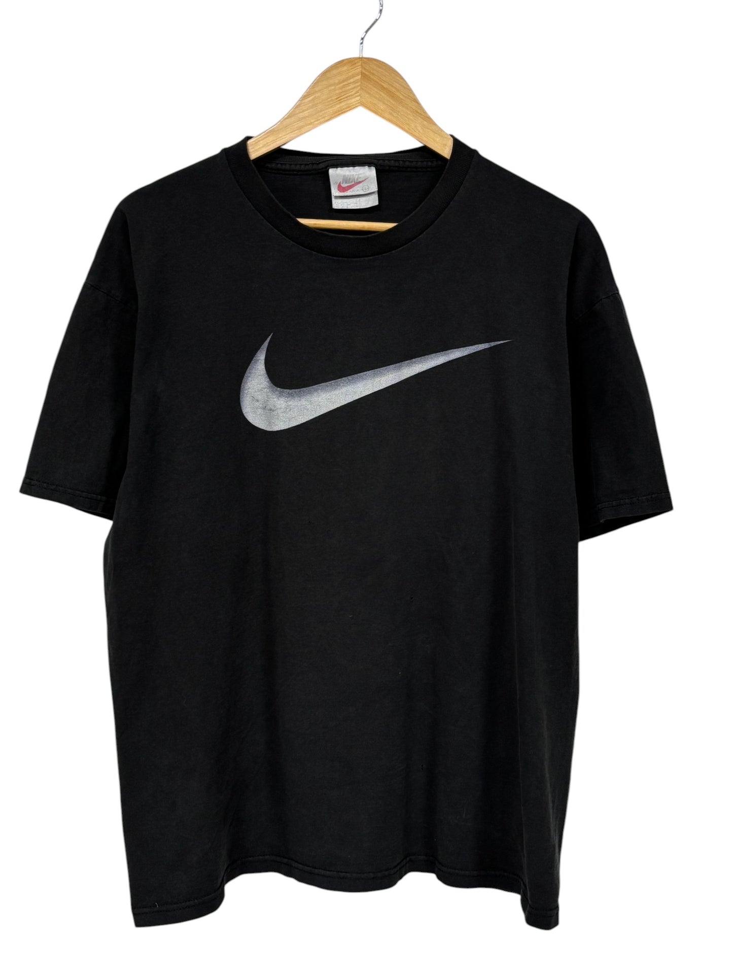 Vintage 90's Nike Big Swoosh Black Graphic Tee Size Large