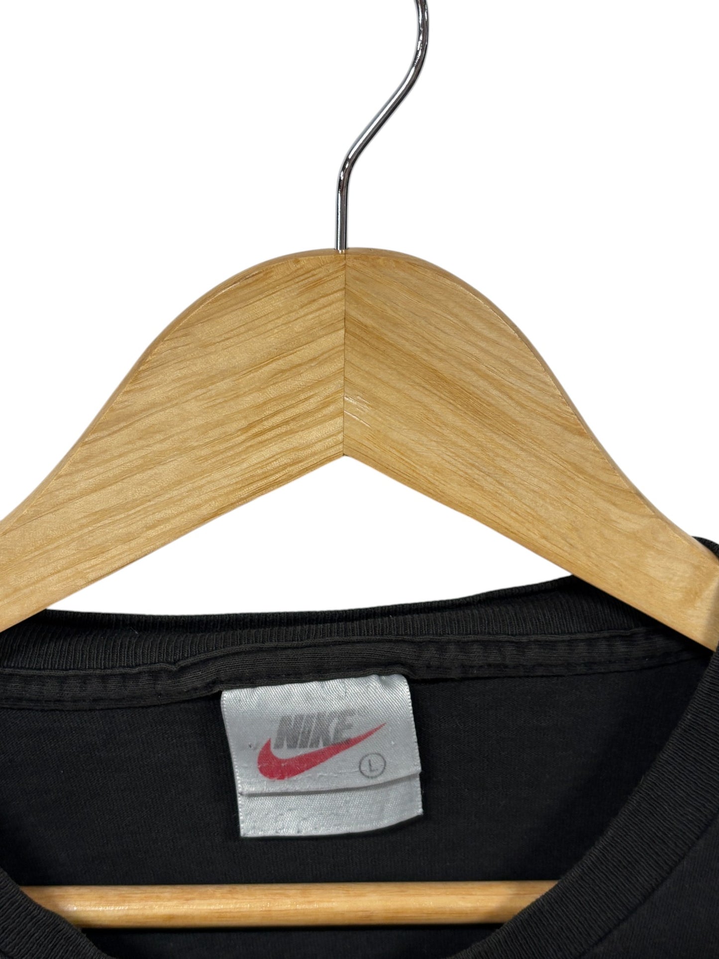 Vintage 90's Nike Big Swoosh Black Graphic Tee Size Large