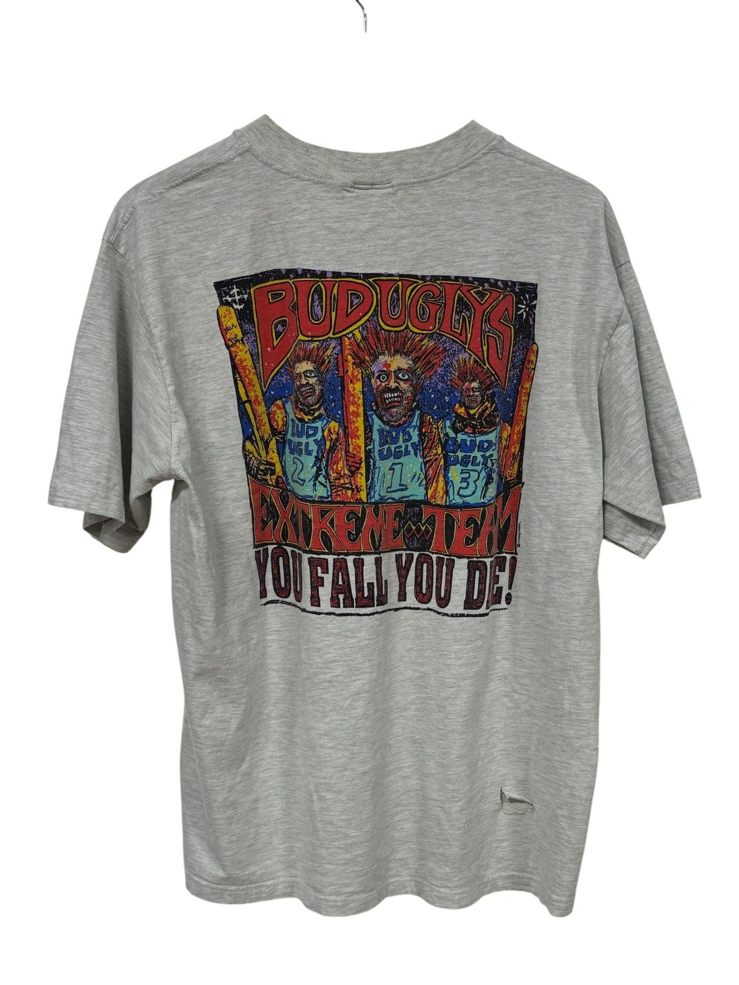 Vintage 90's Bud Ugly's Beautys Only Skin Deep Graphic Tee Size Large