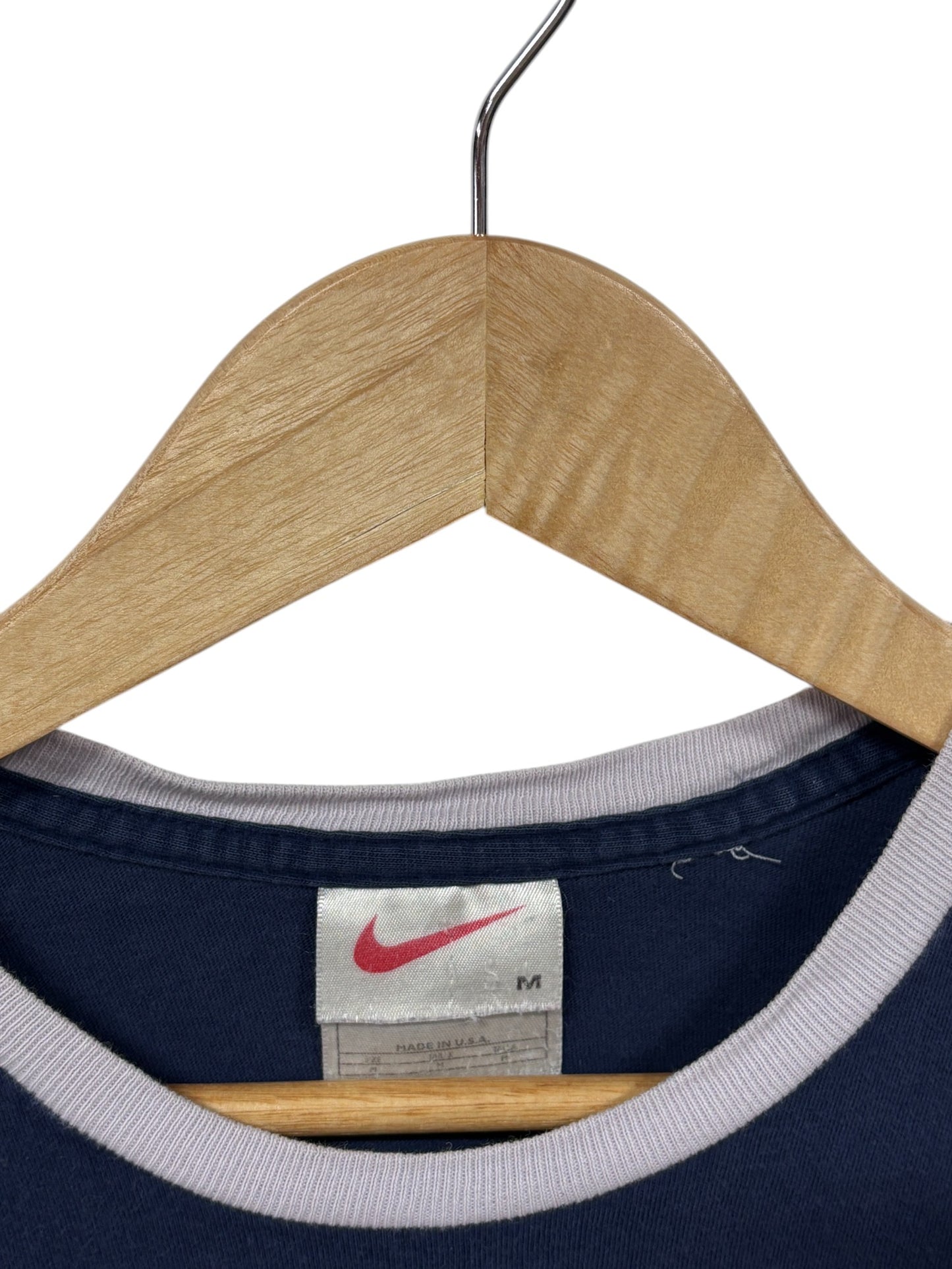 Vintage 90's Nike Center Logo Long Sleeve Ringer Shirt Size Medium