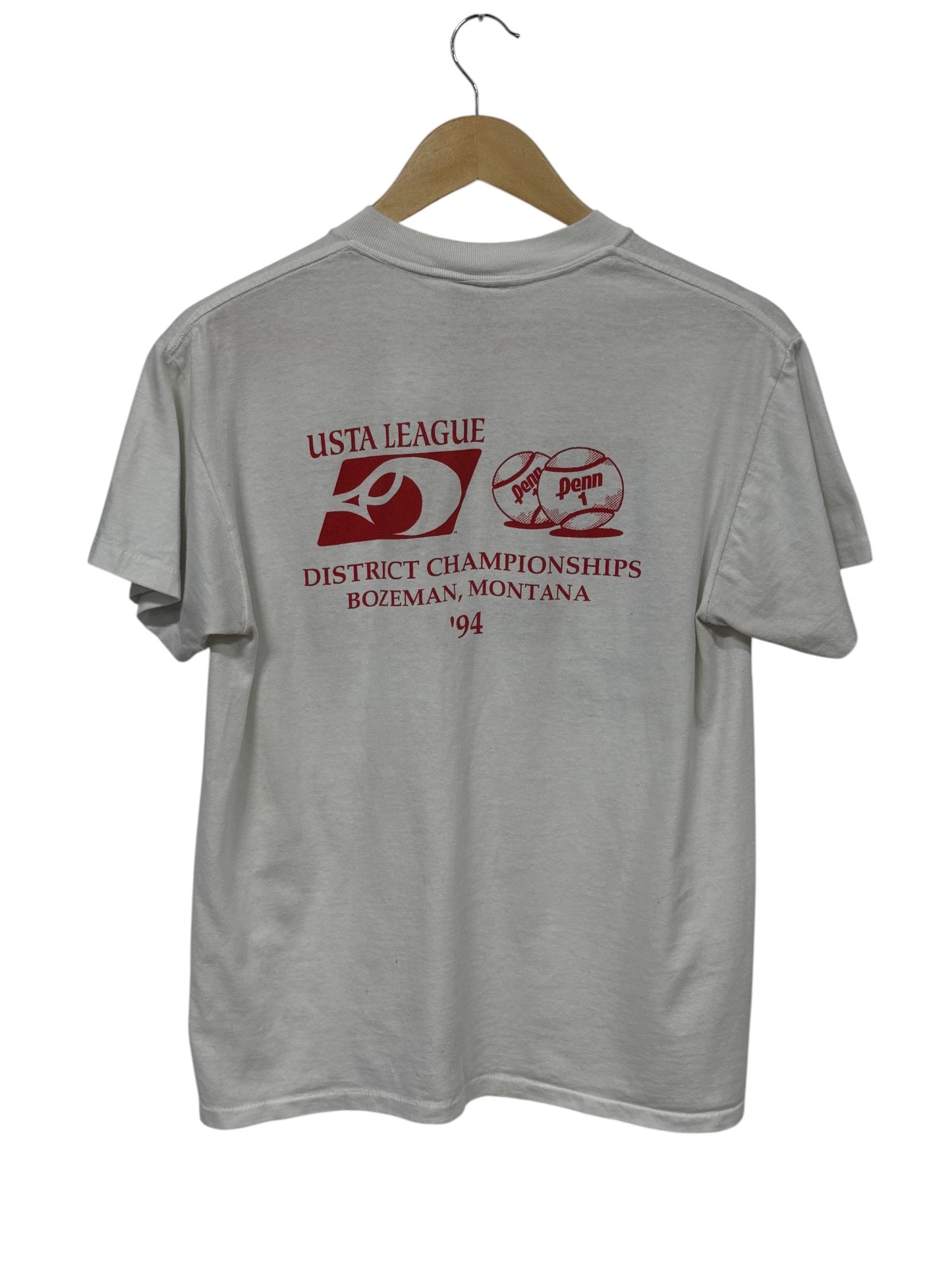 Vintage 1994 Bozeman Montana Tennis League Graphic Tee Size Medium