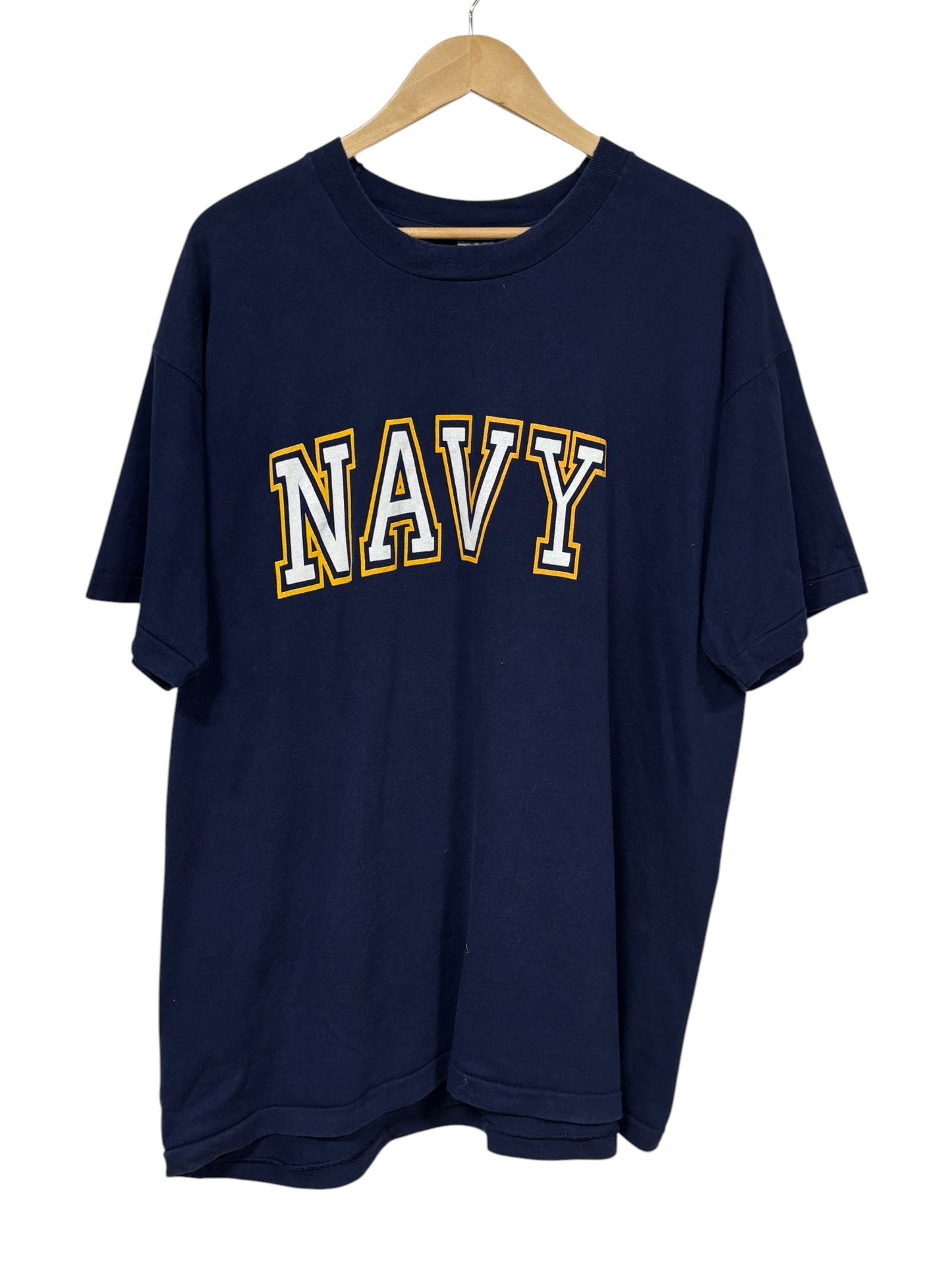 Vintage 90's Navy Collegiate Graphic Tee Size XXL
