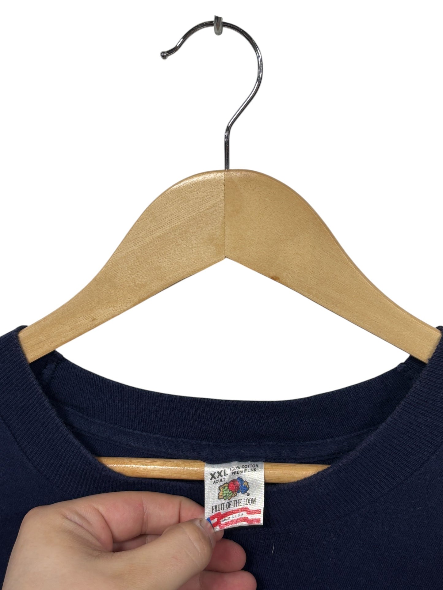 Vintage 90's Navy Collegiate Graphic Tee Size XXL
