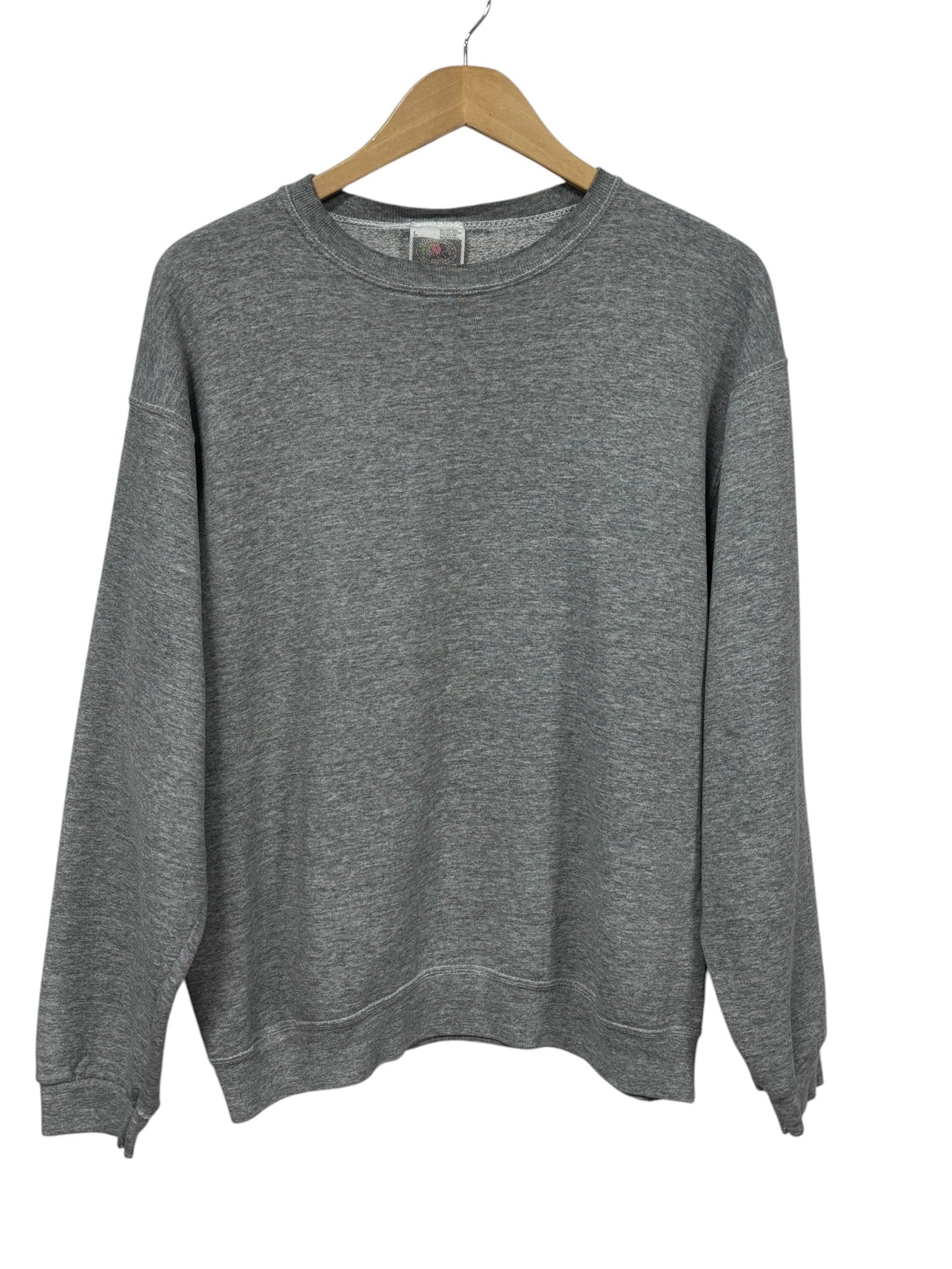 Vintage 90's Fruit of the Loom Heavyweight Blank Grey Sweater Size Large