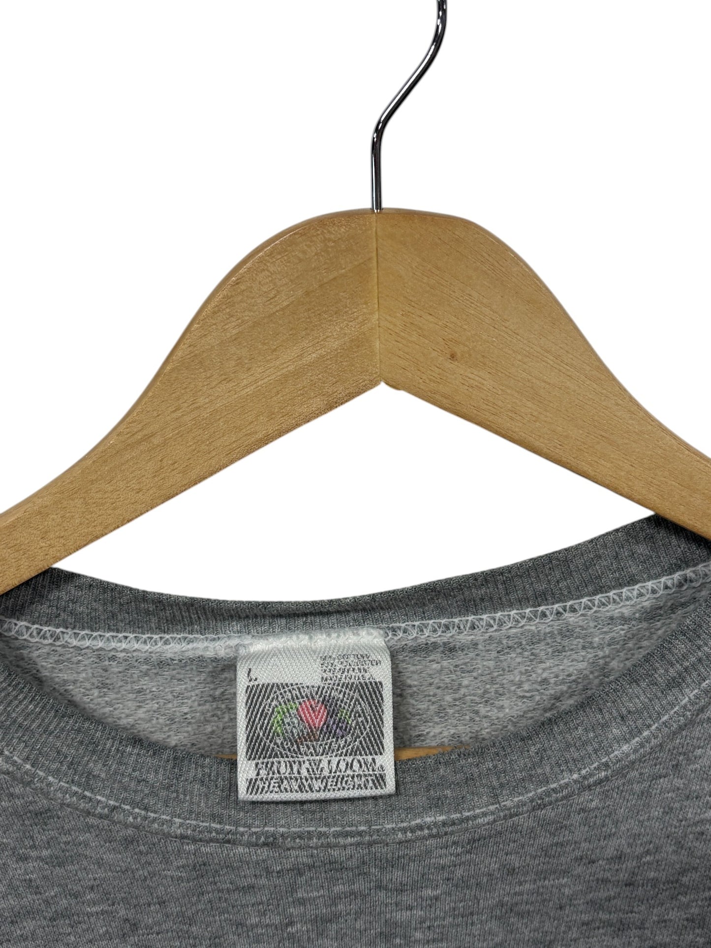 Vintage 90's Fruit of the Loom Heavyweight Blank Grey Sweater Size Large