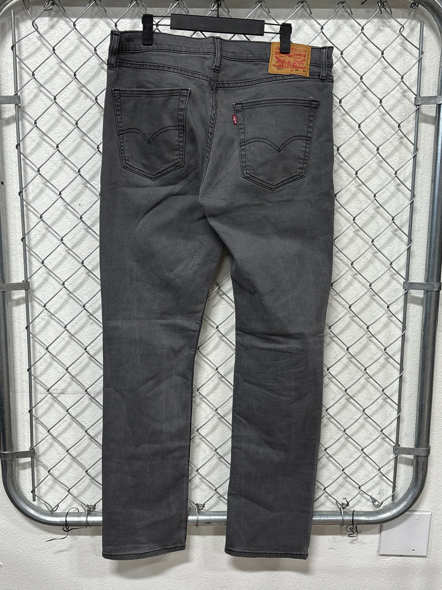 Levi's 511 Grey Slim Fit Denim Jeans Size 36x34