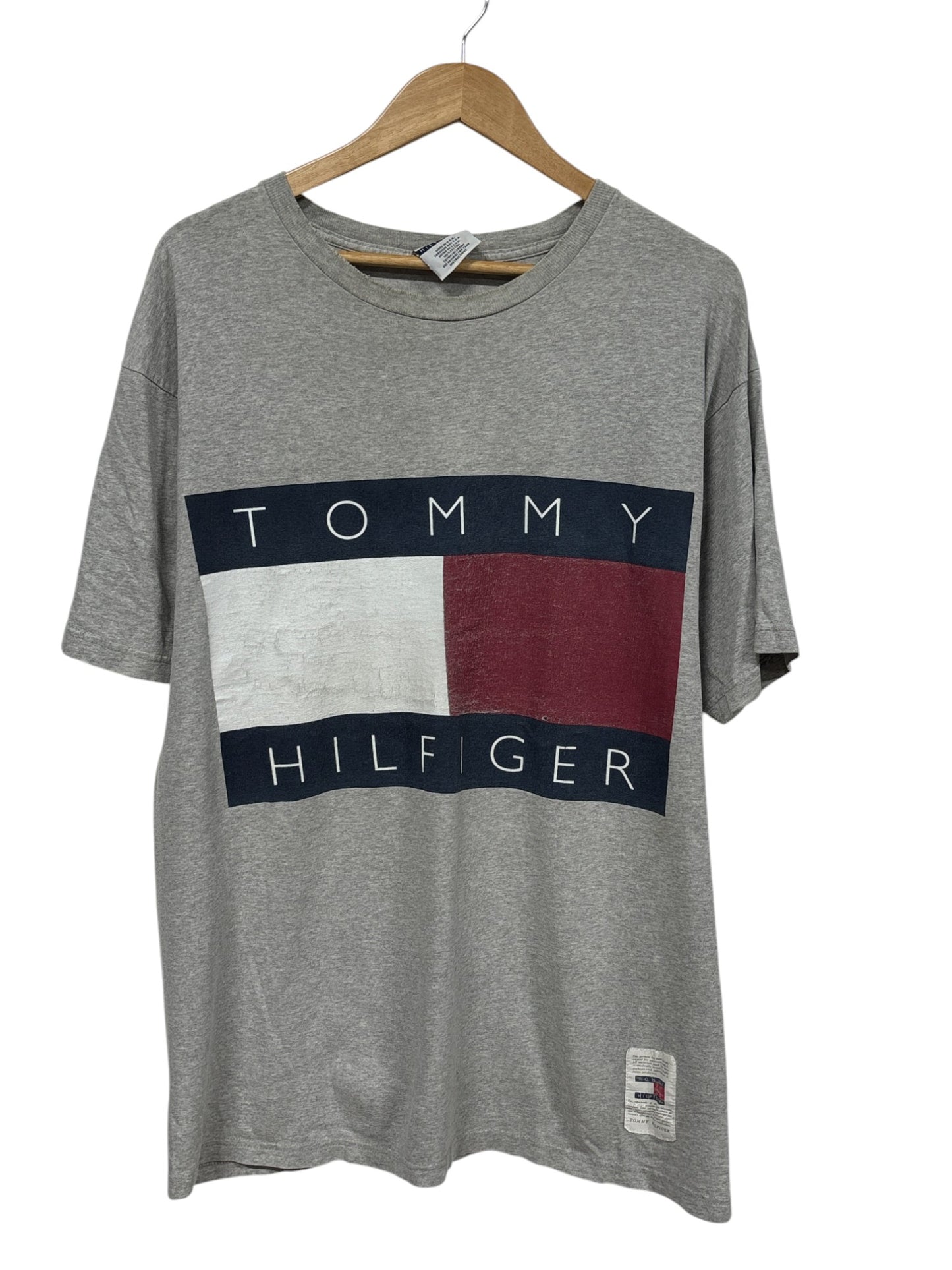 Vintage 90's Tommy Hilfiger Big Flag Logo Graphic Tee Size Large