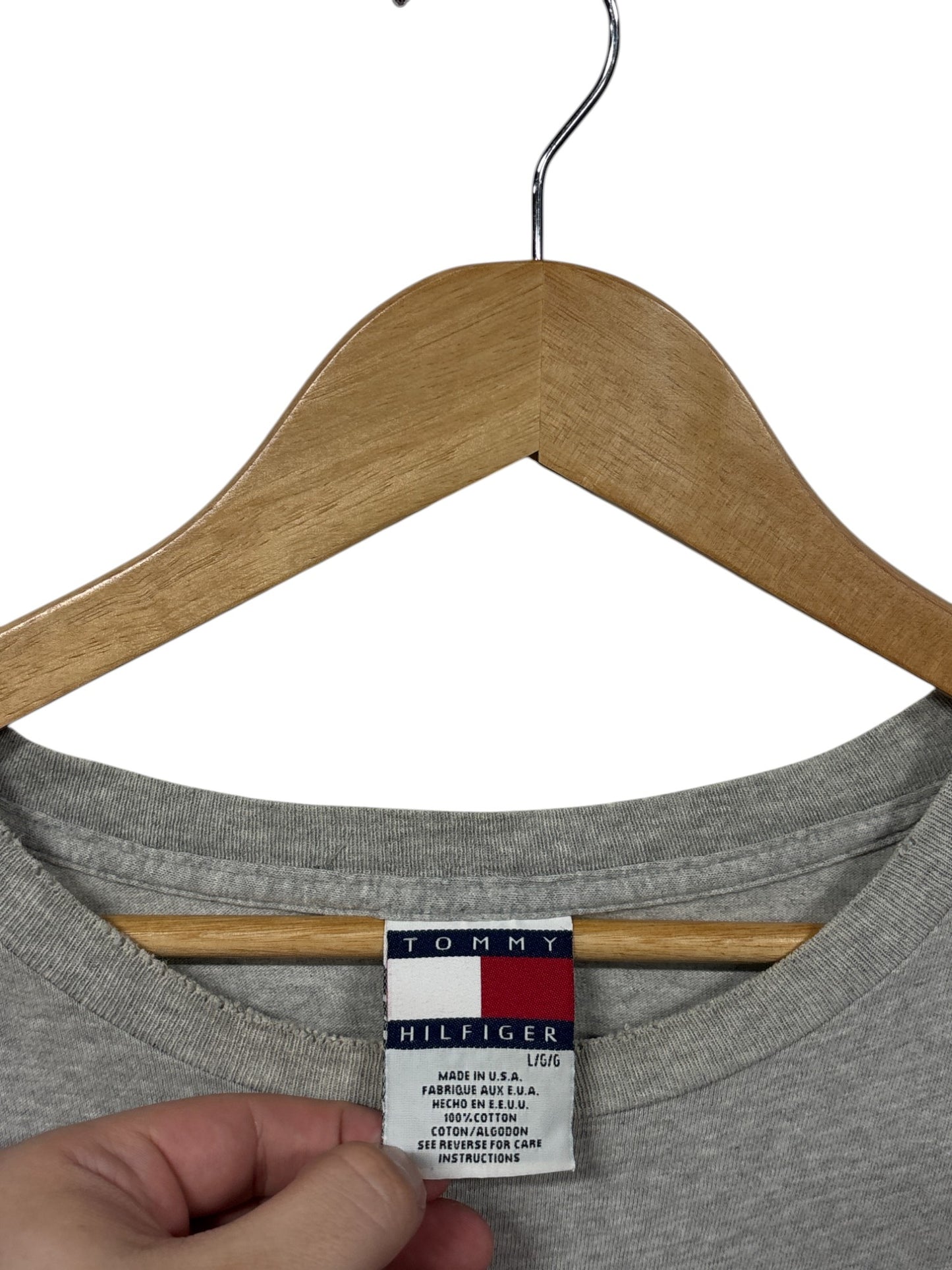 Vintage 90's Tommy Hilfiger Big Flag Logo Graphic Tee Size Large