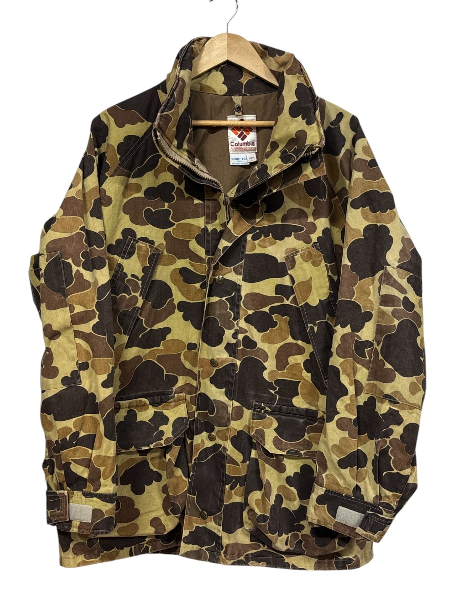 Vintage Columbia Duck Camo Goretex Hunting Jacket Size Large