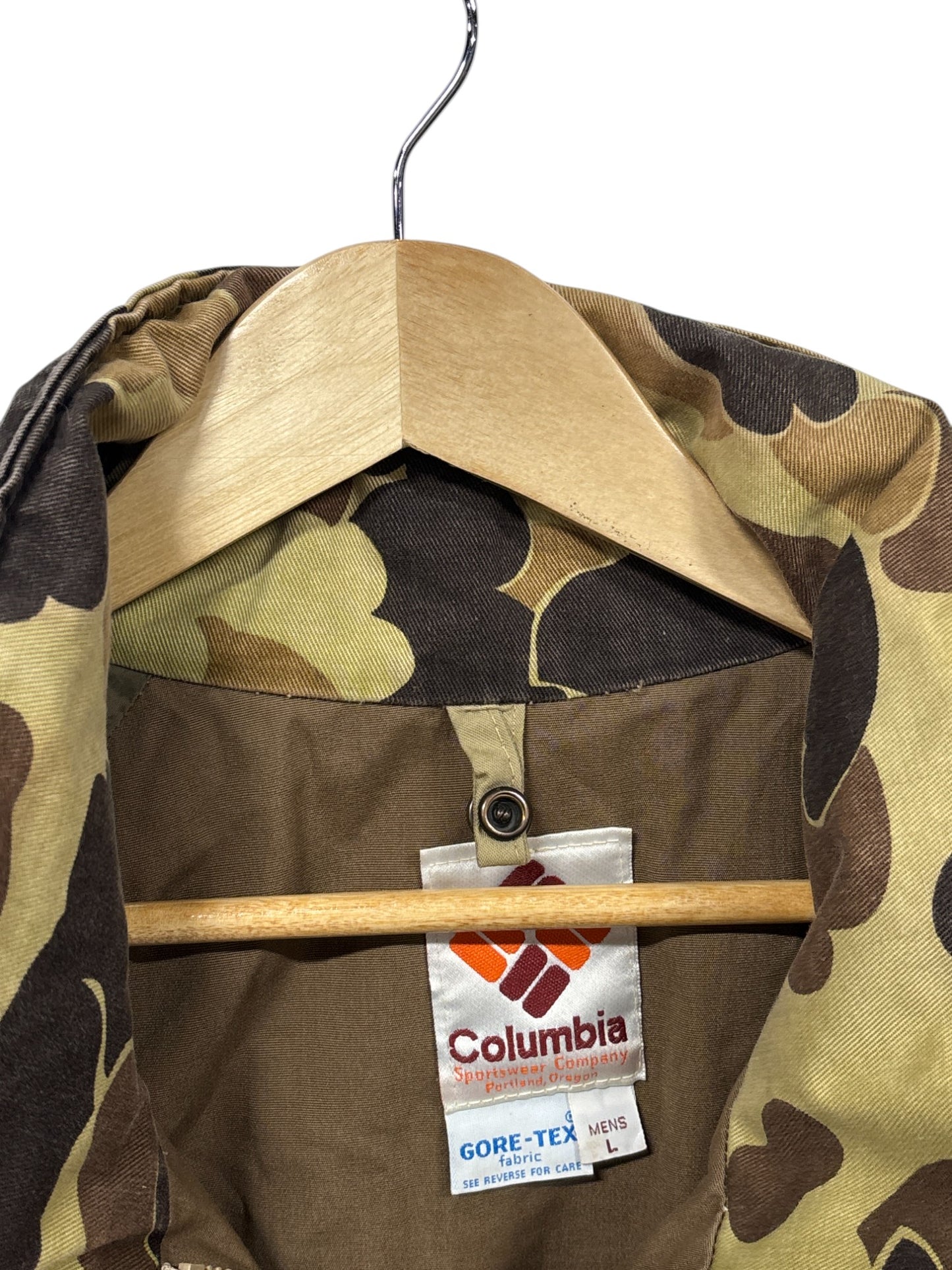 Vintage Columbia Duck Camo Goretex Hunting Jacket Size Large