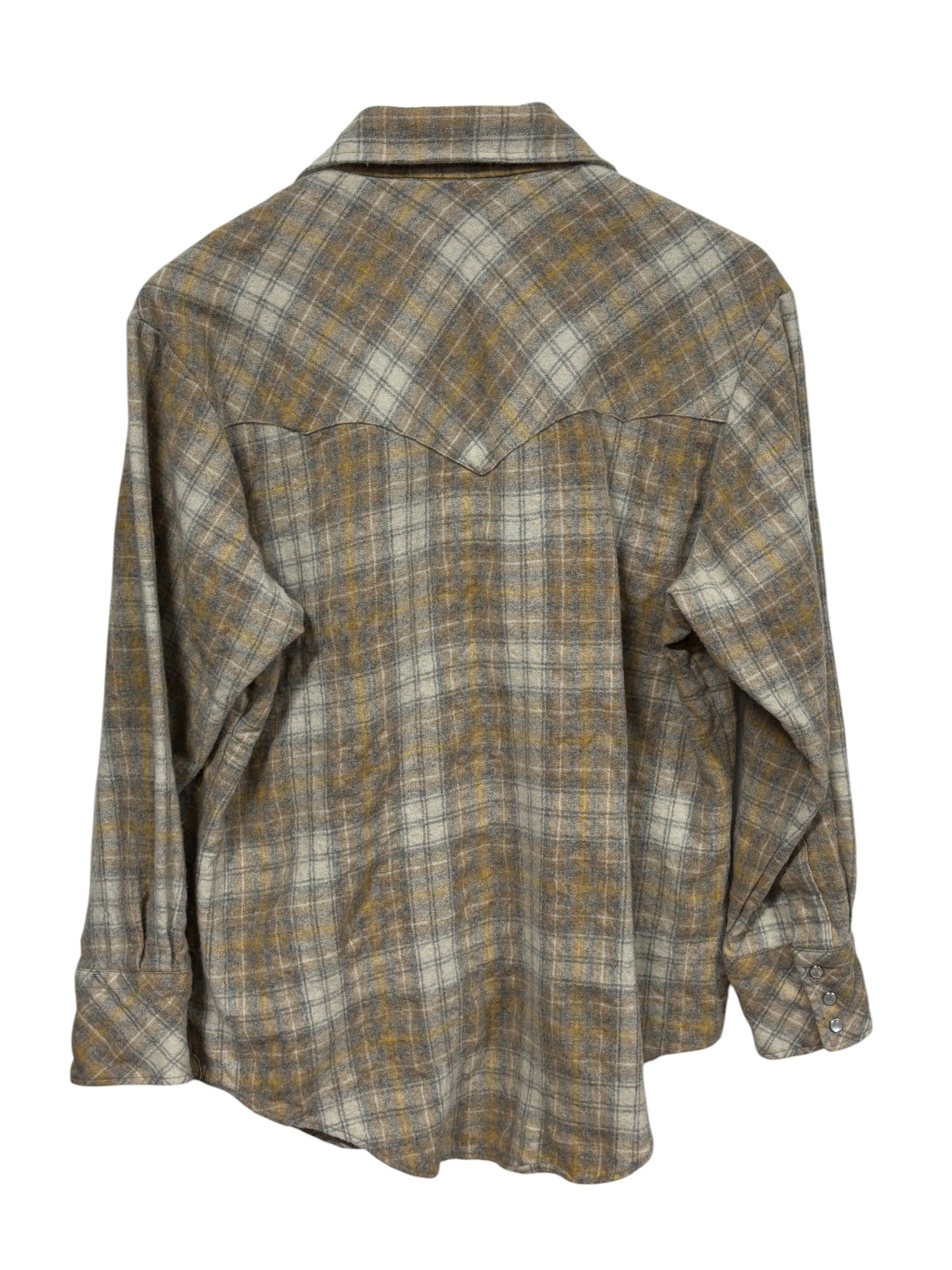 Vintage 80's Miller Western Wear Wool Pearl Snap Button Up Shirt Size Large