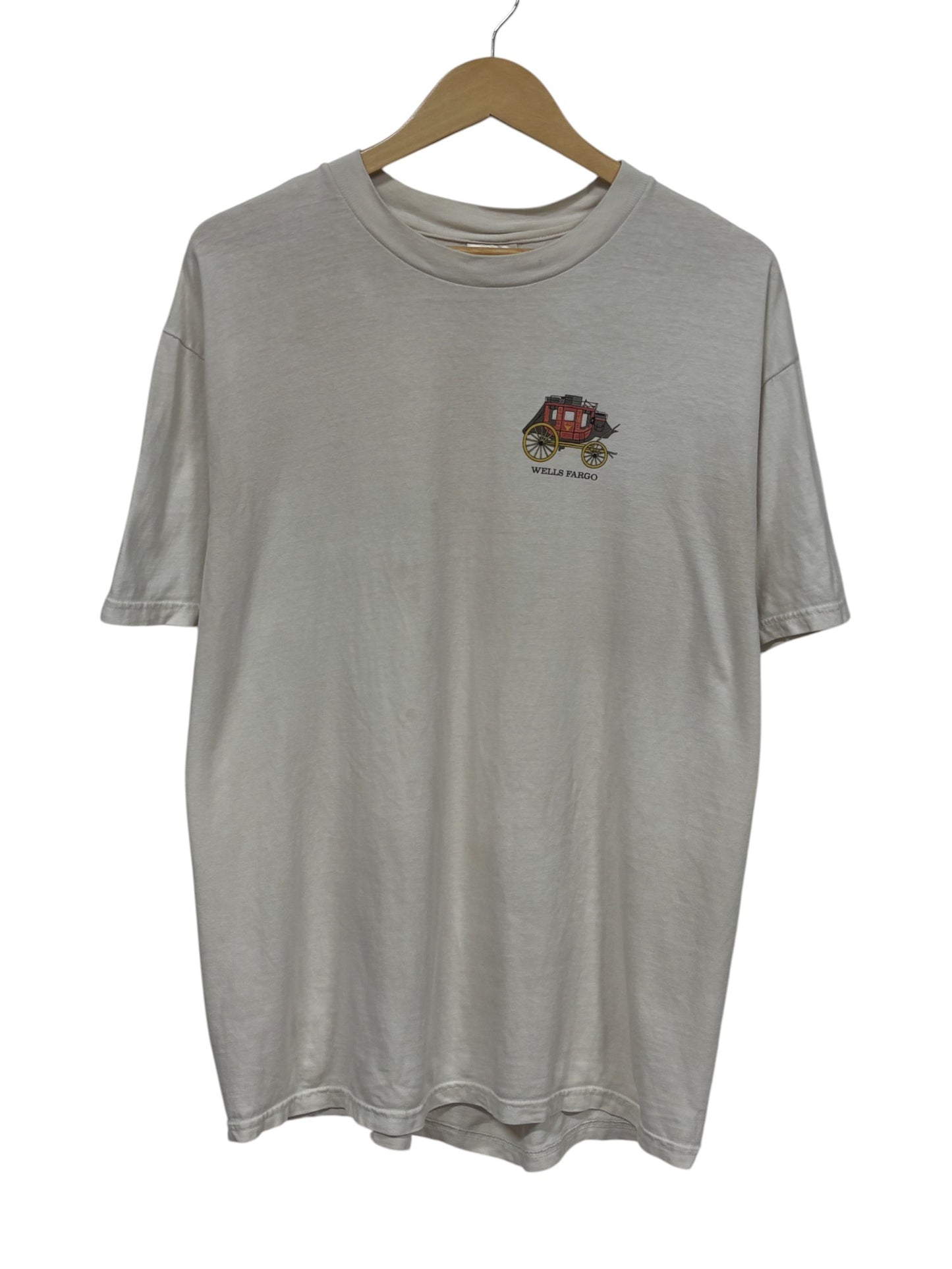 Vintage 00's Wells Fargo Bank Small Logo Graphic Tee Size Large