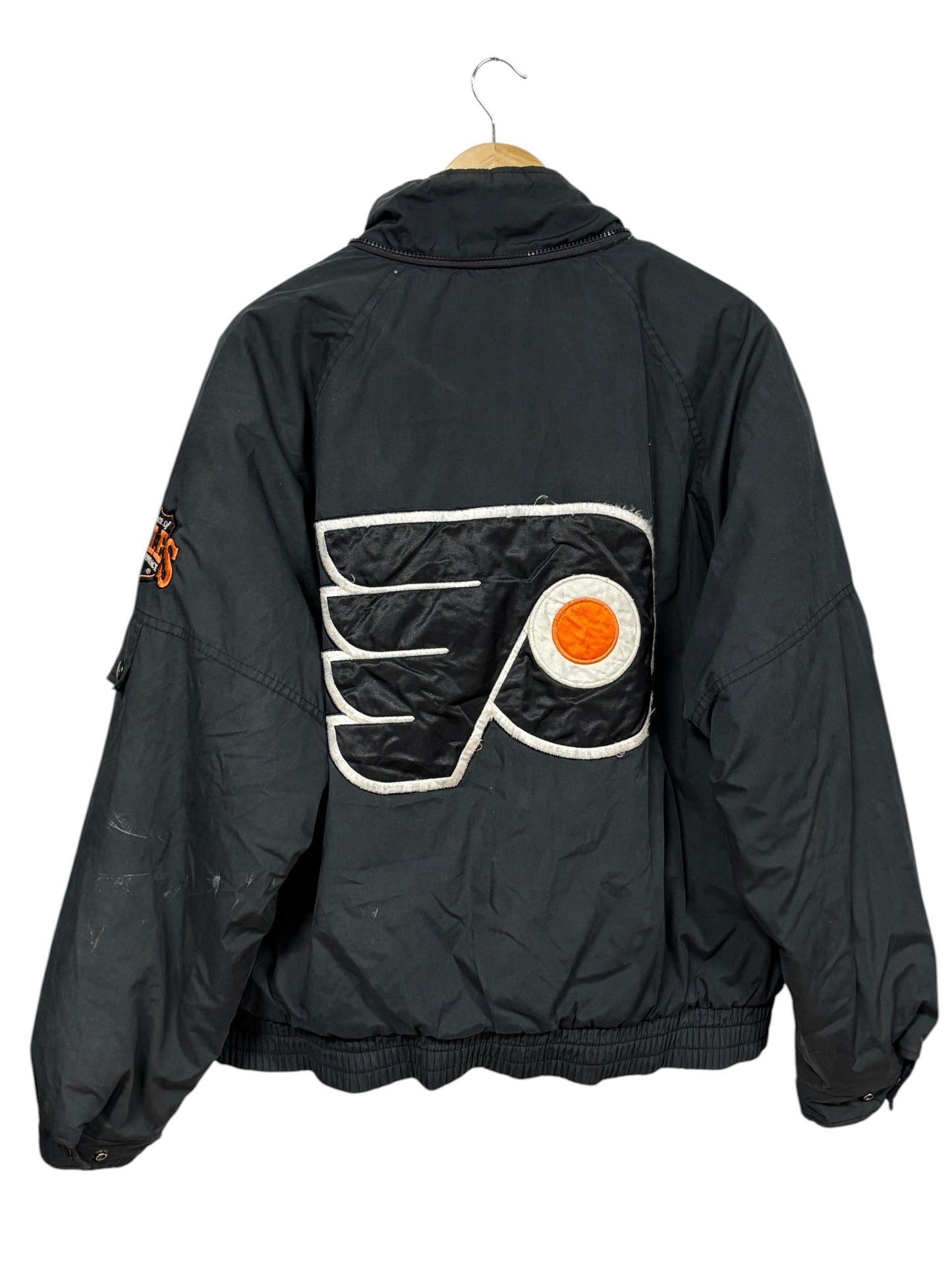 Vintage 90's Pro Player Philadelphia Flyers Hockey Puffer Jacket Size Large