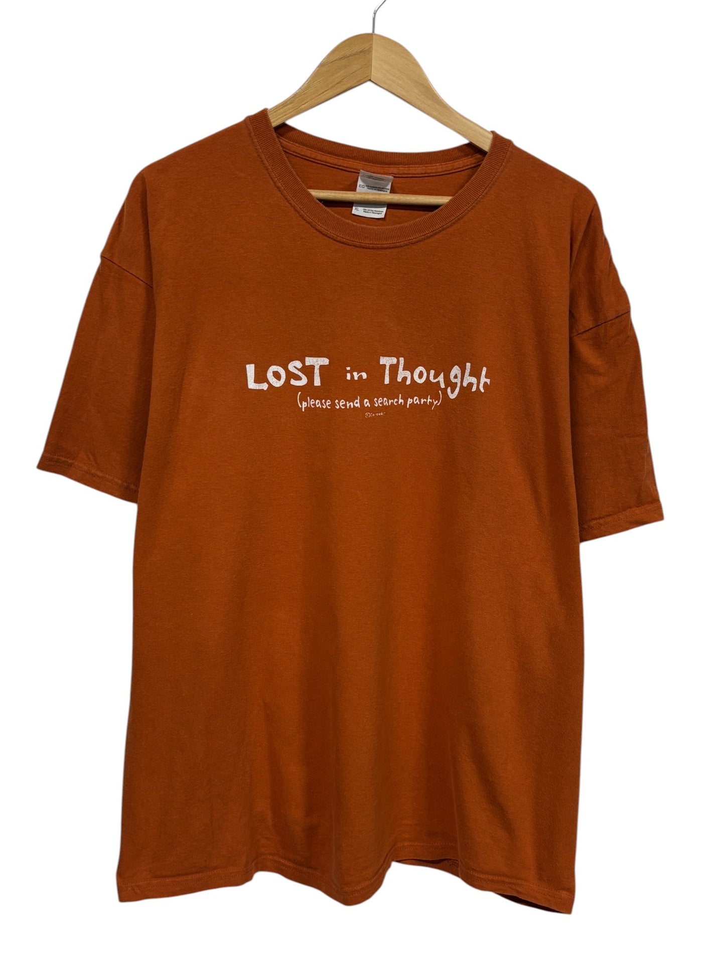 Vintage 00's Lost in Thought Send a Search Party Graphic Tee Size XL