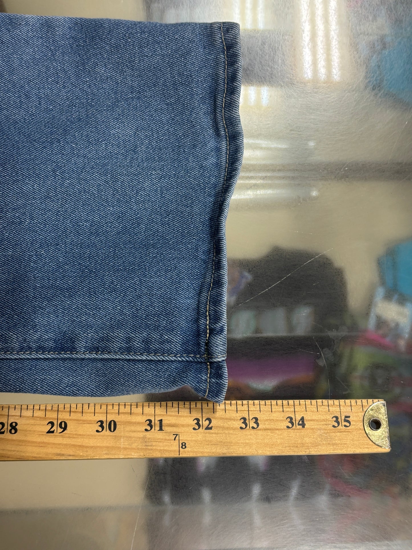 True Religion Ricky Relaxed Straight Leg Blue Denim Jeans Size 36x32