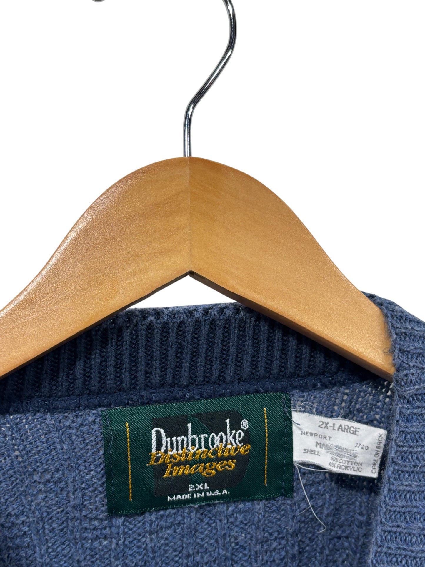 Vintage 90's Elk Cable Knit Blue Sweater Size XXL