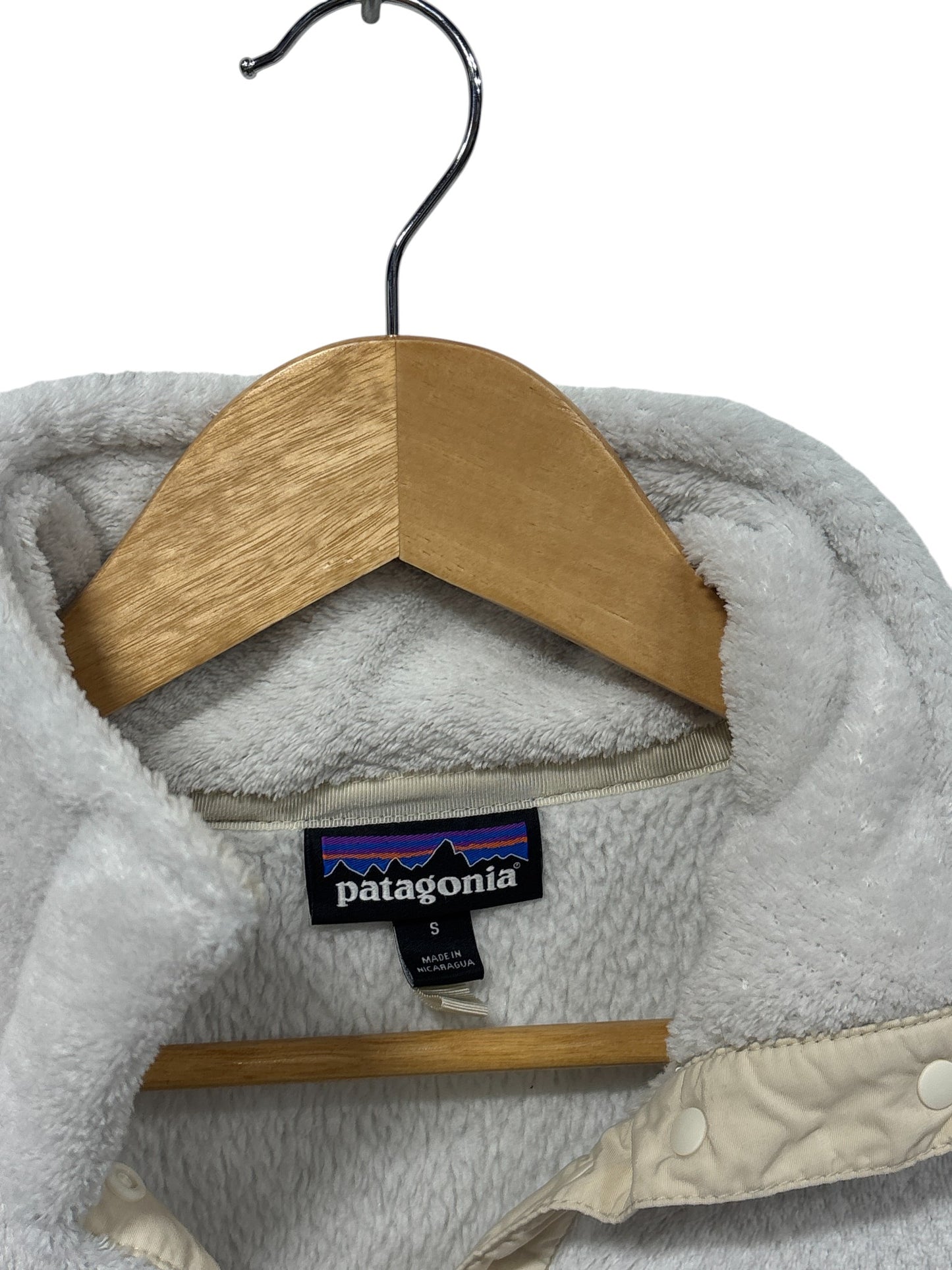 Patagonia White Snap T Fleece Sweater Size Small