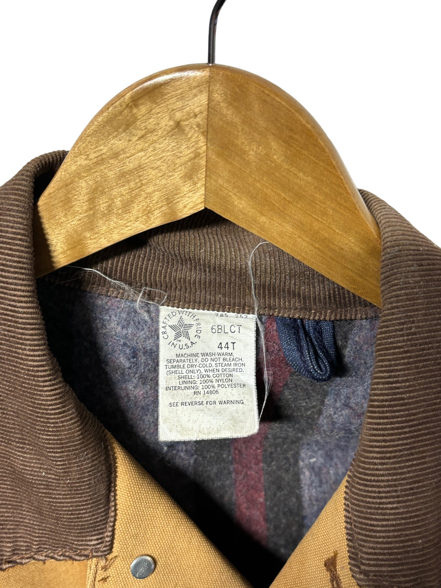 Vintage Carhartt Made in USA 6BLCT Brown Chore Coat Size 44T (XL Tall)