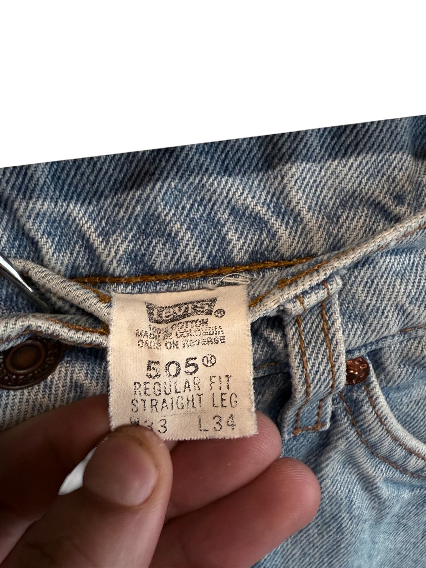 Vintage 90's Levi's 505 Regular Fit Straight Leg Denim Jeans Size 32x32