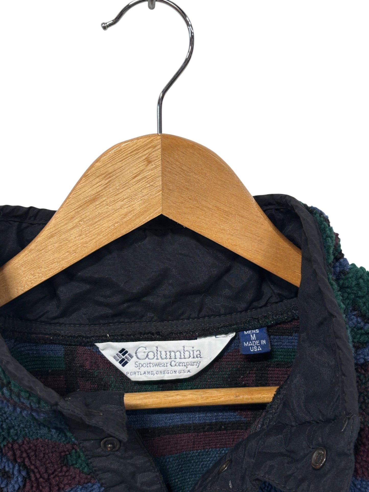 Vintage 90's Columbia Made in USA Aztec Fleece Sweater Size Medium