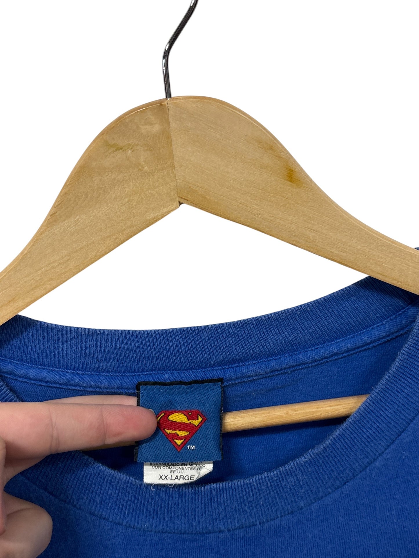 Vintage Y2K Superman S Logo Comic Book Graphic Tee Size XXL