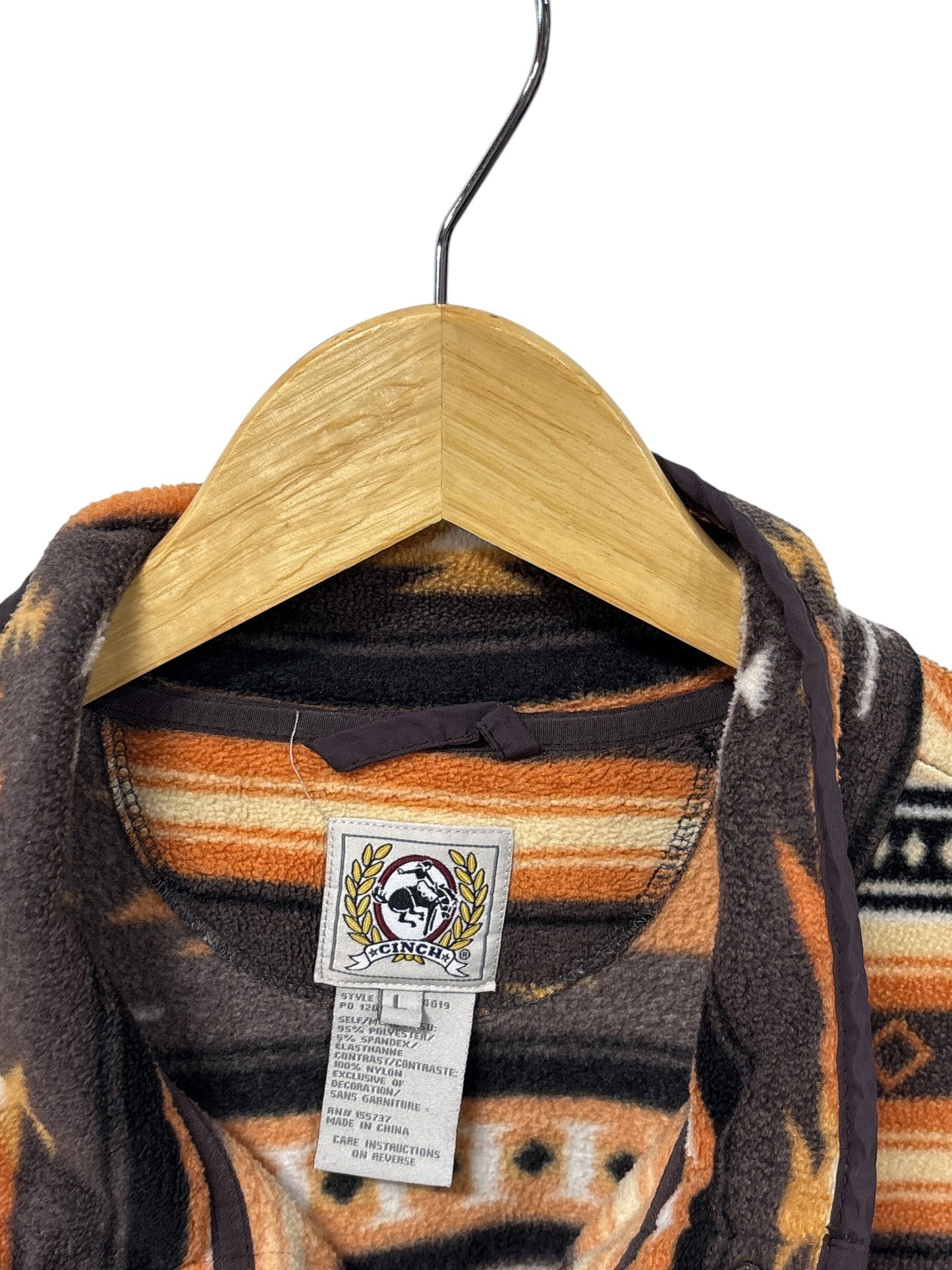 Vintage Cinch Aztec Print Fleece Snap T Sweater Size Large