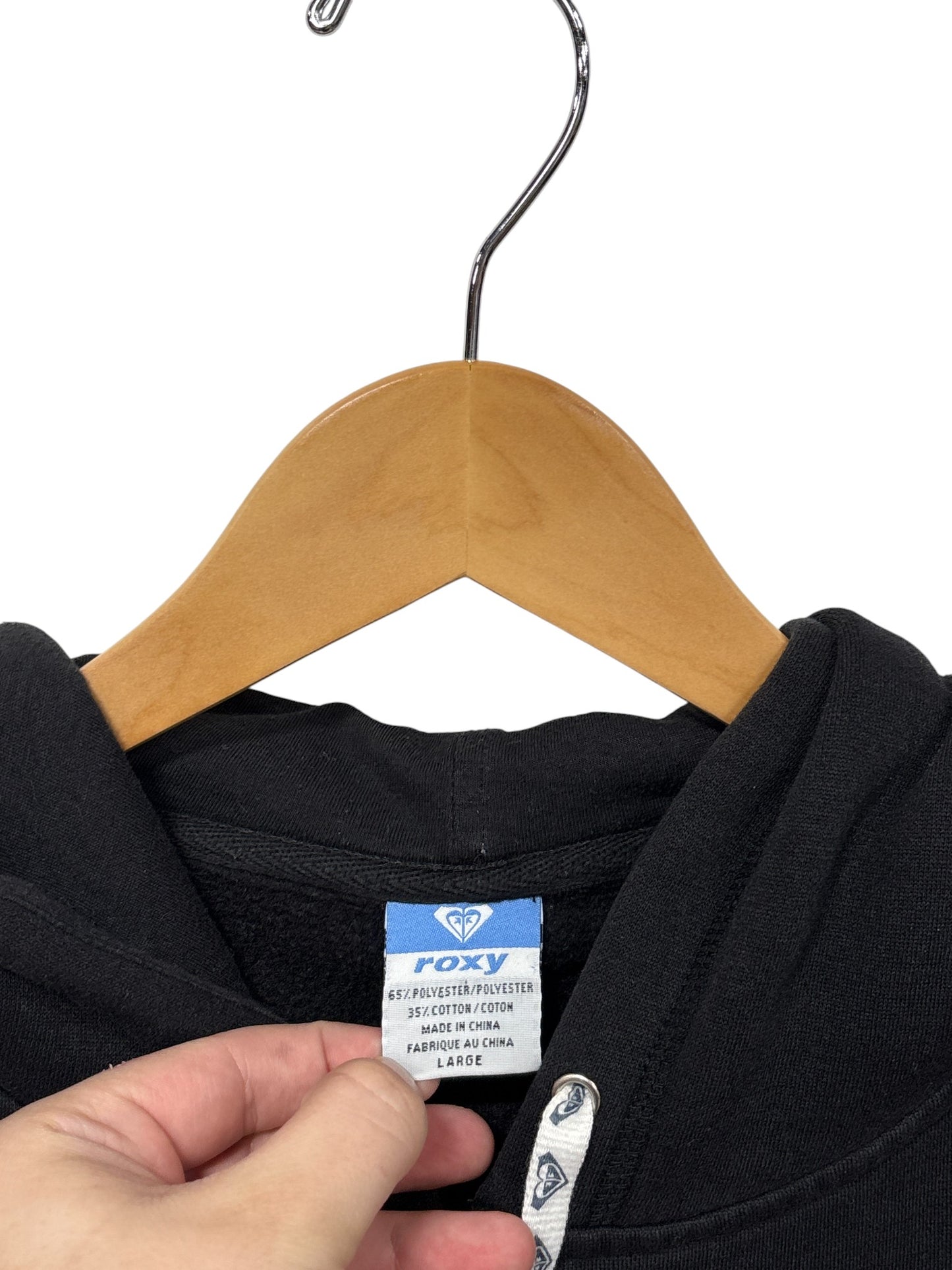 Vintage Y2K Women's Roxy Quiksilver Classic Logo Surf Hoodie Size Large