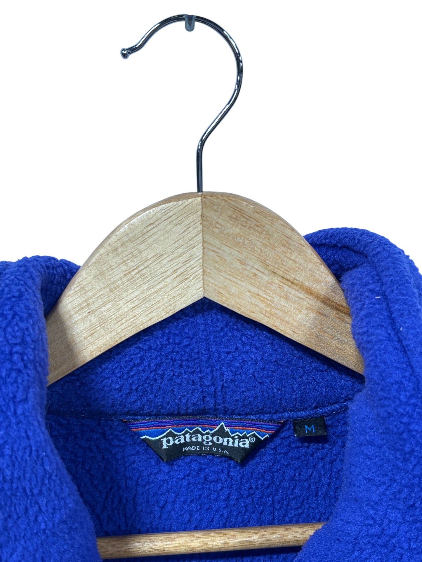 Vintage 80's Patagonia Made in USA Blue Fleece Zip Up Jacket Size Medium