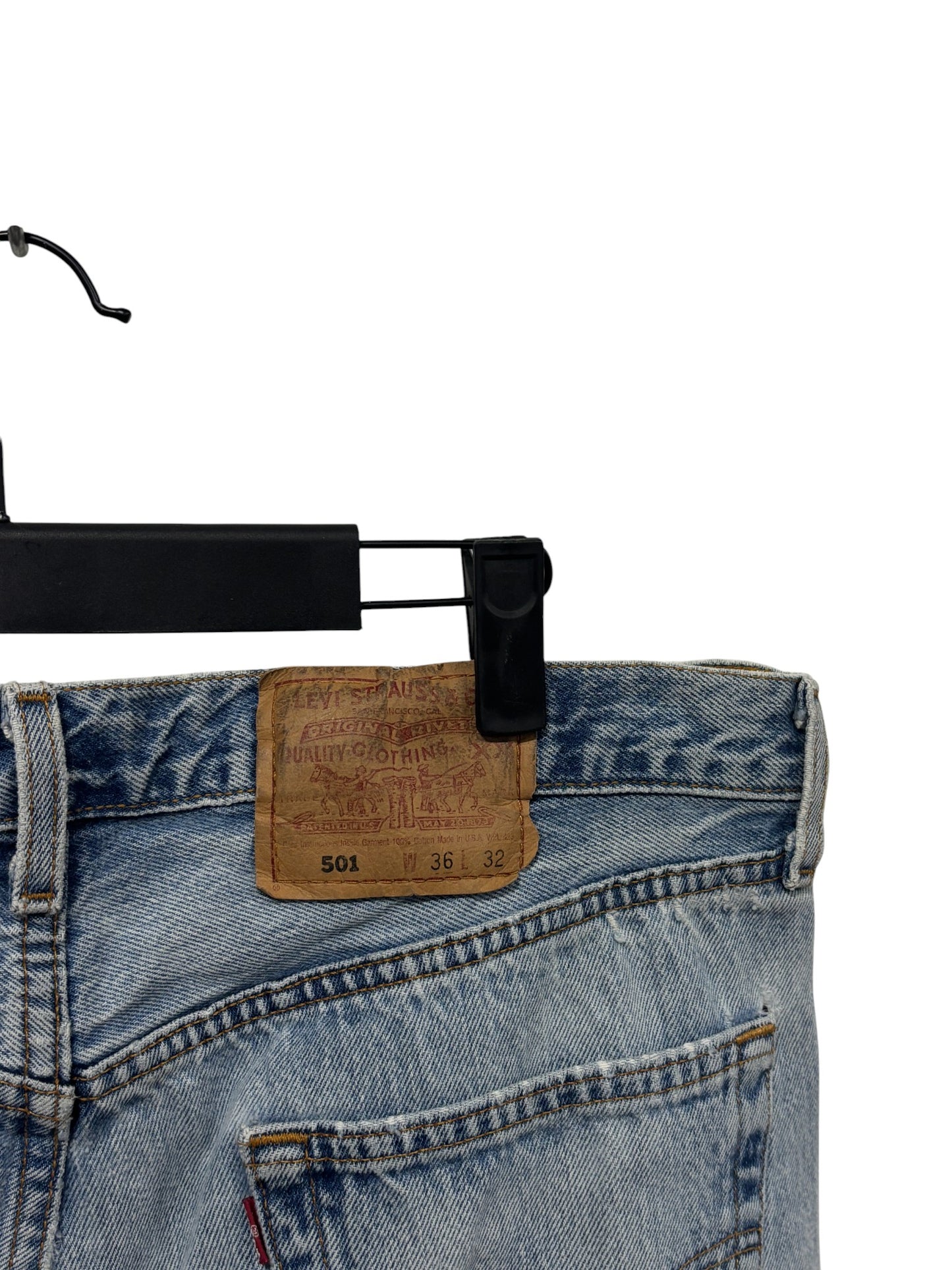 Vintage 90's Levi's 501 Light Wash Made in USA Denim Jeans Size 35x31