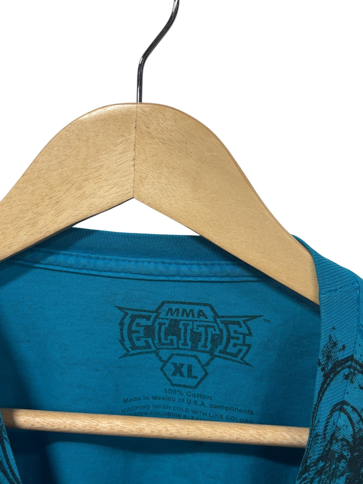 Vintage Y2K MMA Elite Affliction Style Skull Big Print Tee Size XL