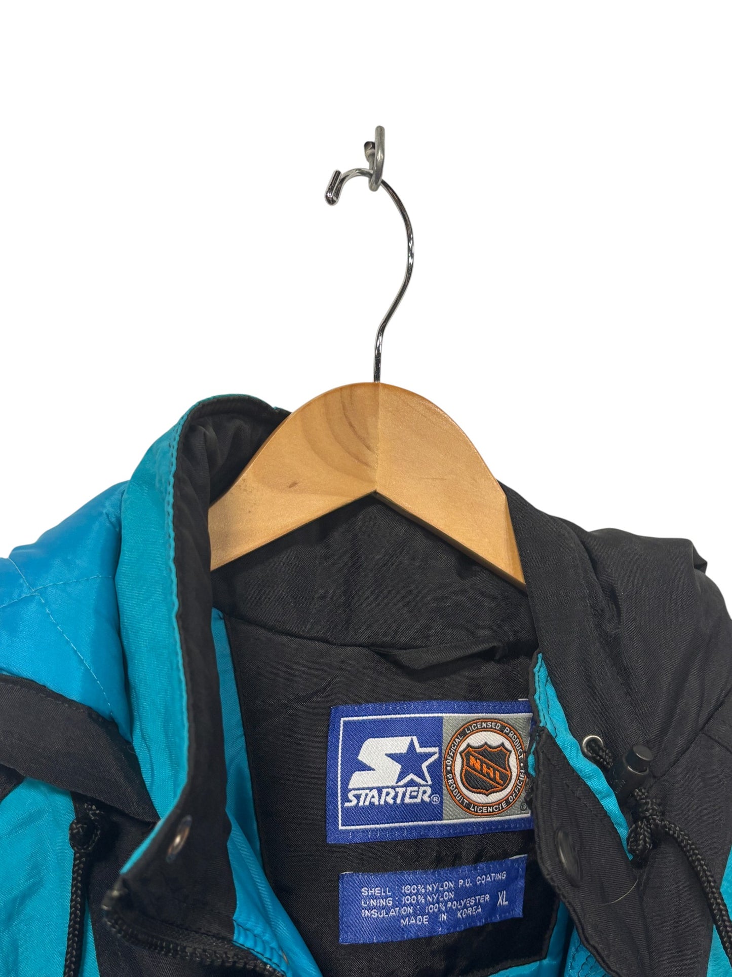 Vintage 90's Starter San Jose Sharks NHL Puffer Jacket Size XL