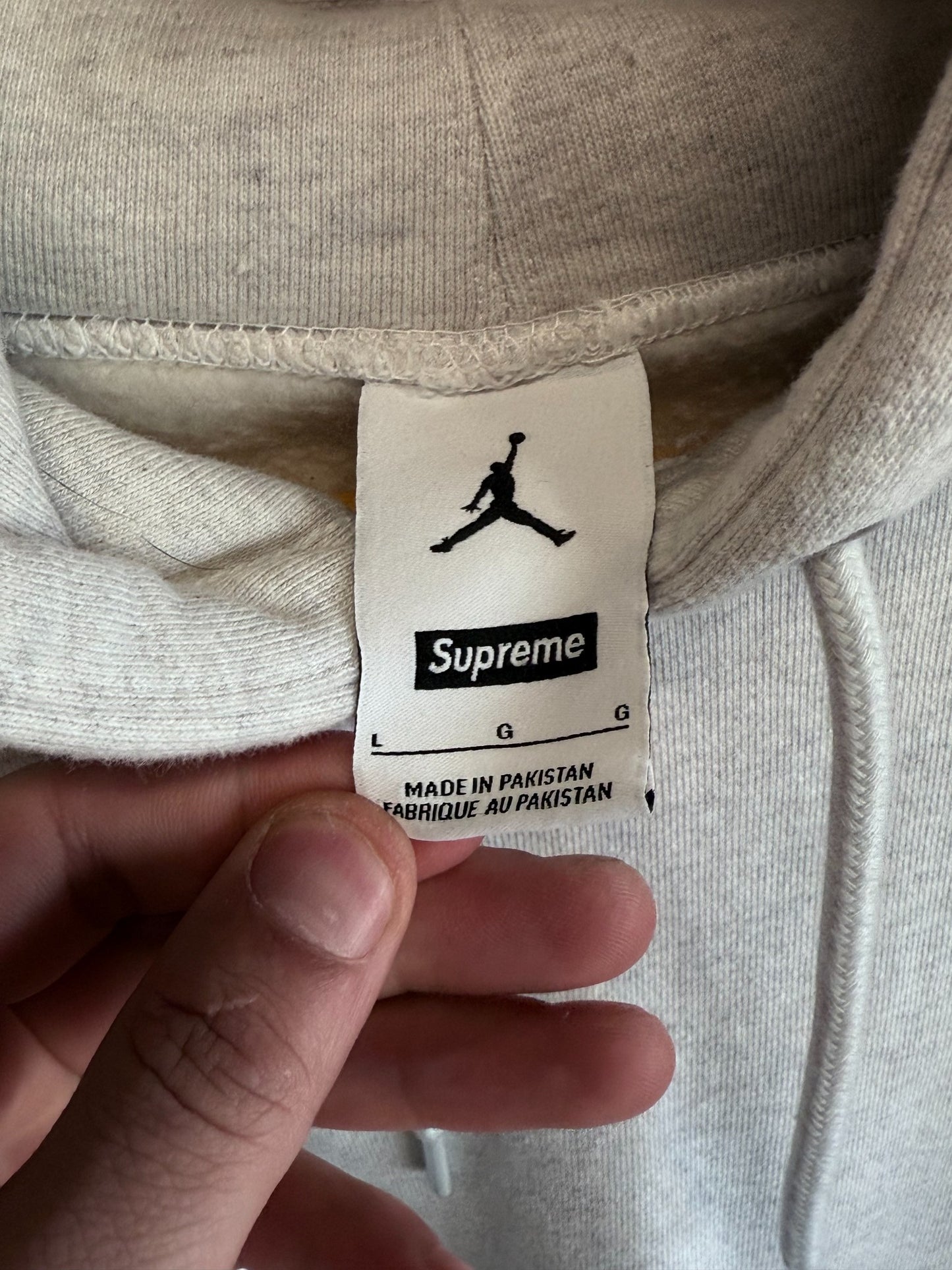 Supreme x Jordan Brand Jumpman Hoodie Ash Grey Size Large