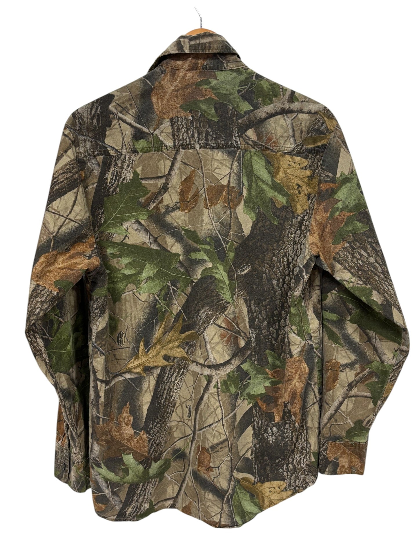 Vintage Ranger Brand Hunter Woodland Camo Button Up Shirt Size Large