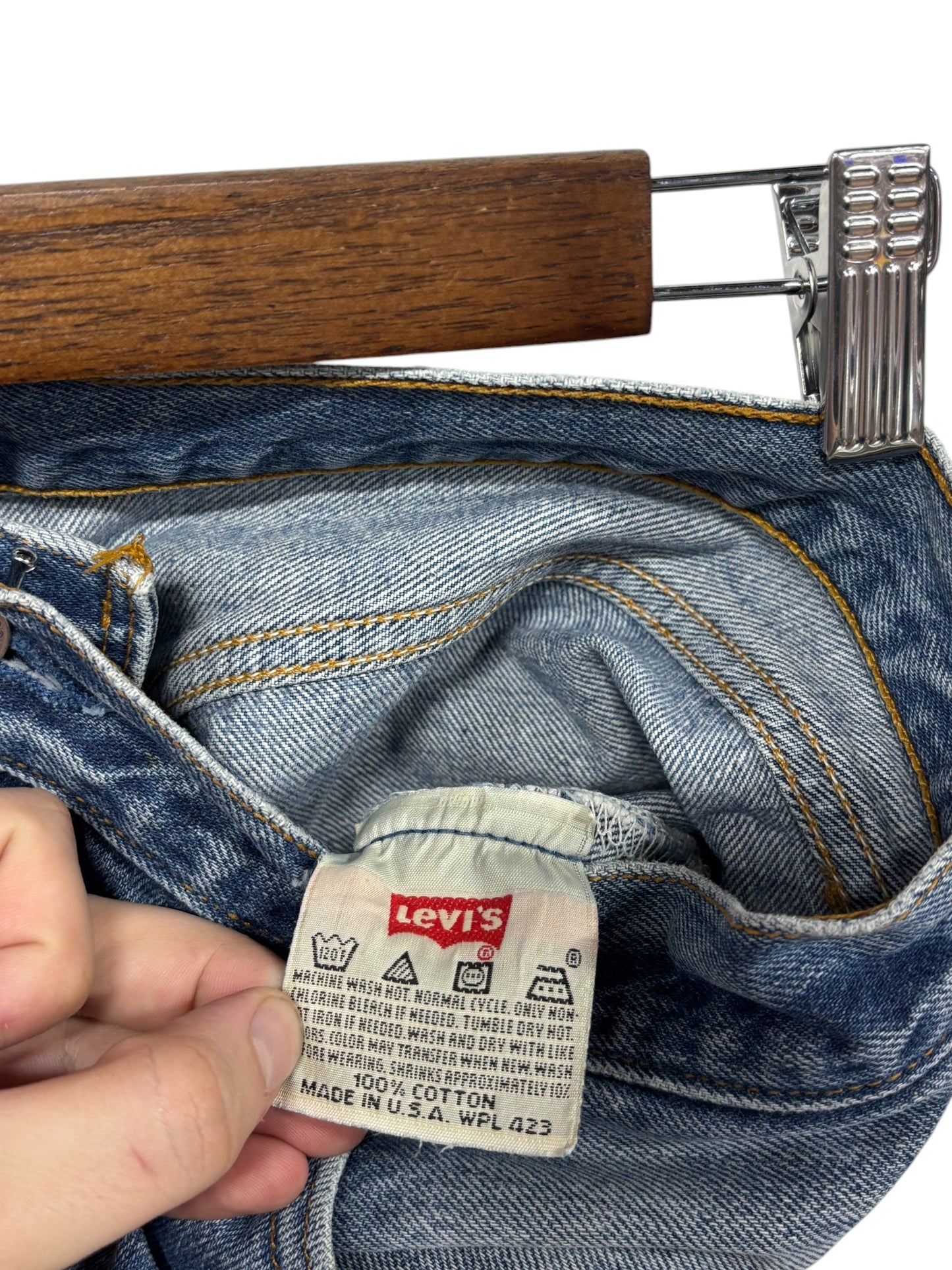 Vintage 90's Levi's 501 Made in USA Selvedge Medium Wash Jeans Size 36x29