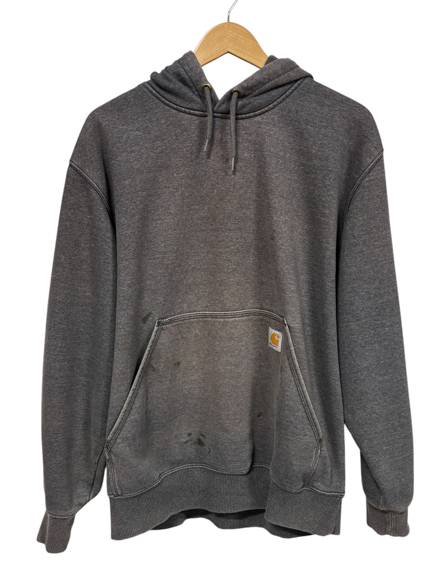 Carhartt Classic Grey Faded Pullover Hoodie Size Large