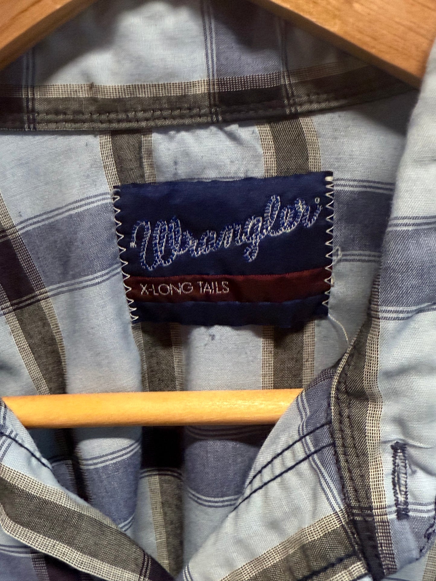 Vintage Wrangler Plaid Pearl Snap Button Up Western Shirt Size Large