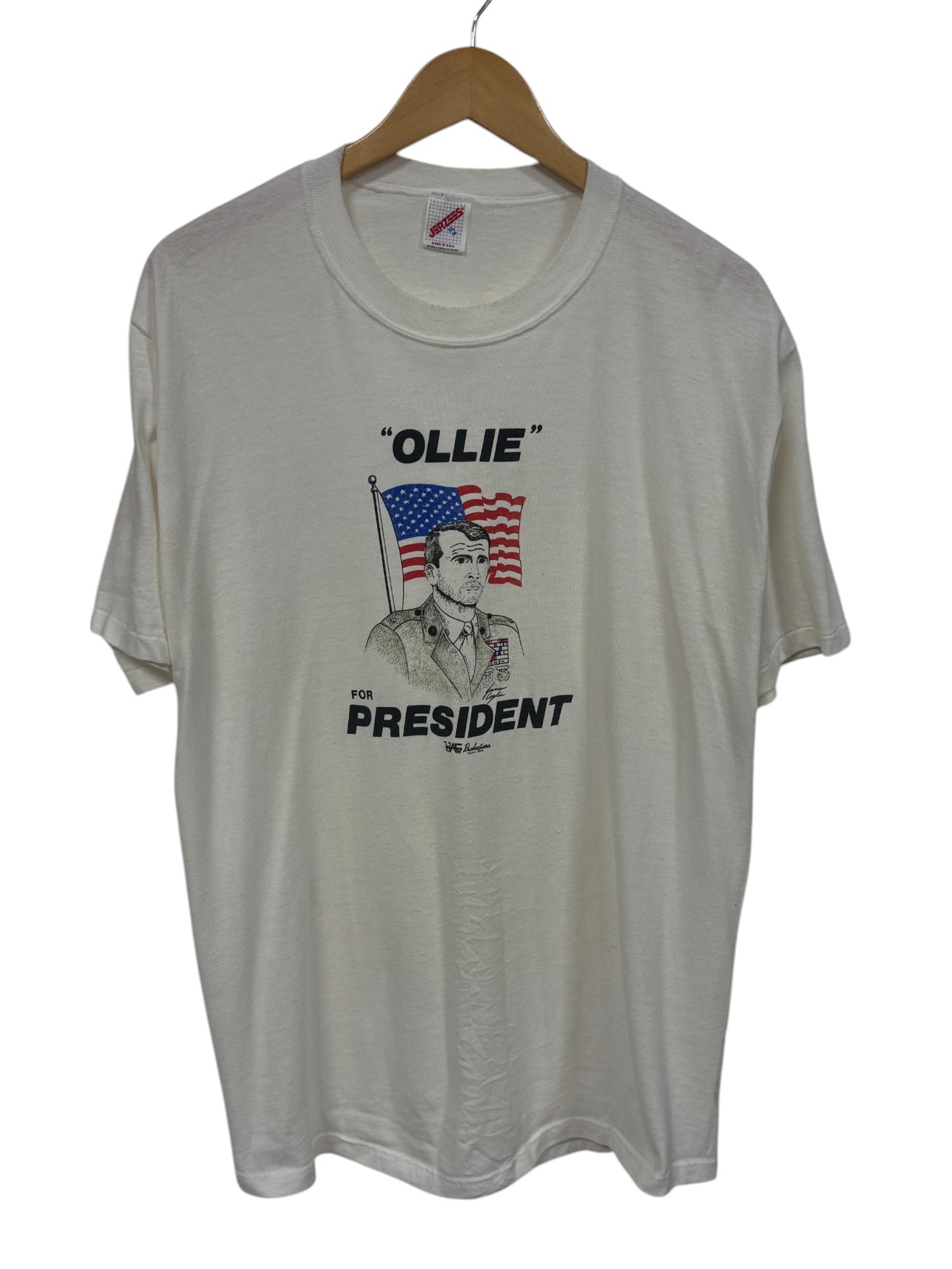 Vintage Ollie For President Oliver North American Flag Graphic Tee Size XL