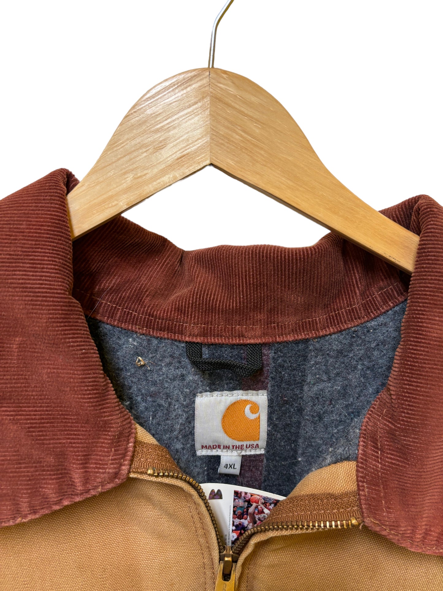 Vintage Carhartt Blanket Lined USA J141 Detroit Jacket Brown Size 4XL